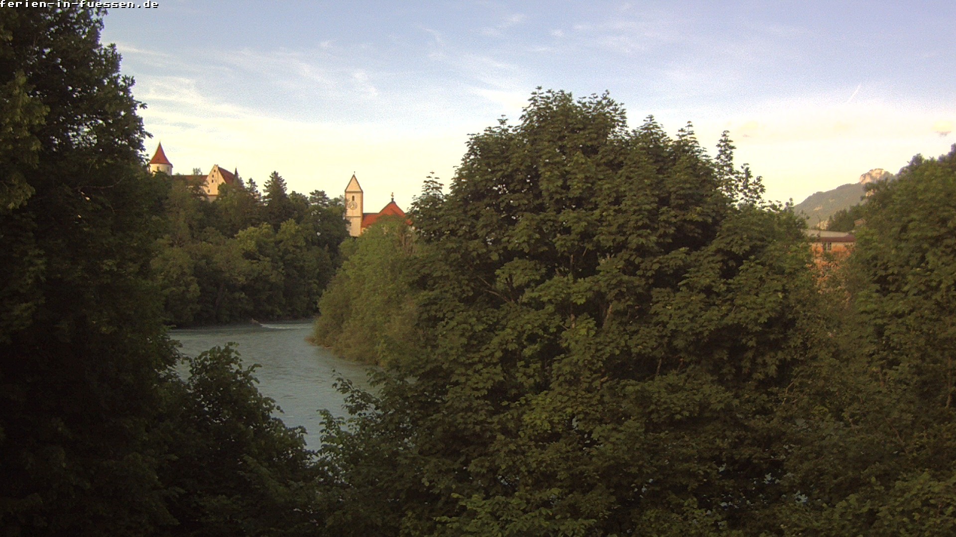 Archiv Foto Webcam Füssen: Blick auf Lech und Hohes Schloss