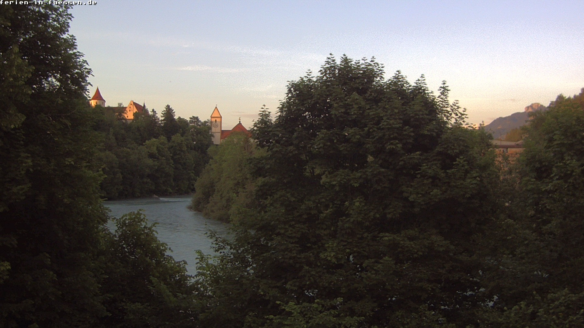 Archiv Foto Webcam Füssen: Blick auf Lech und Hohes Schloss