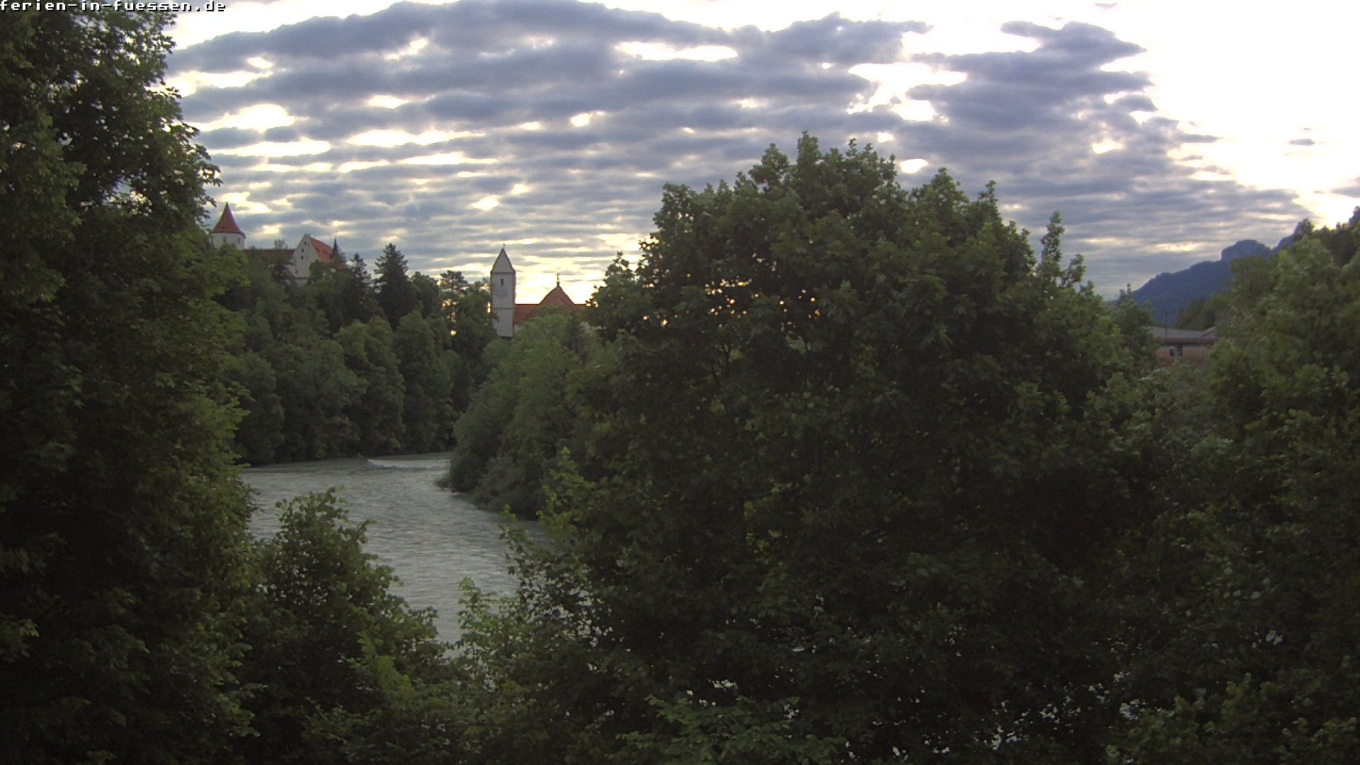 Archiv Foto Webcam Füssen: Blick auf Lech und Hohes Schloss