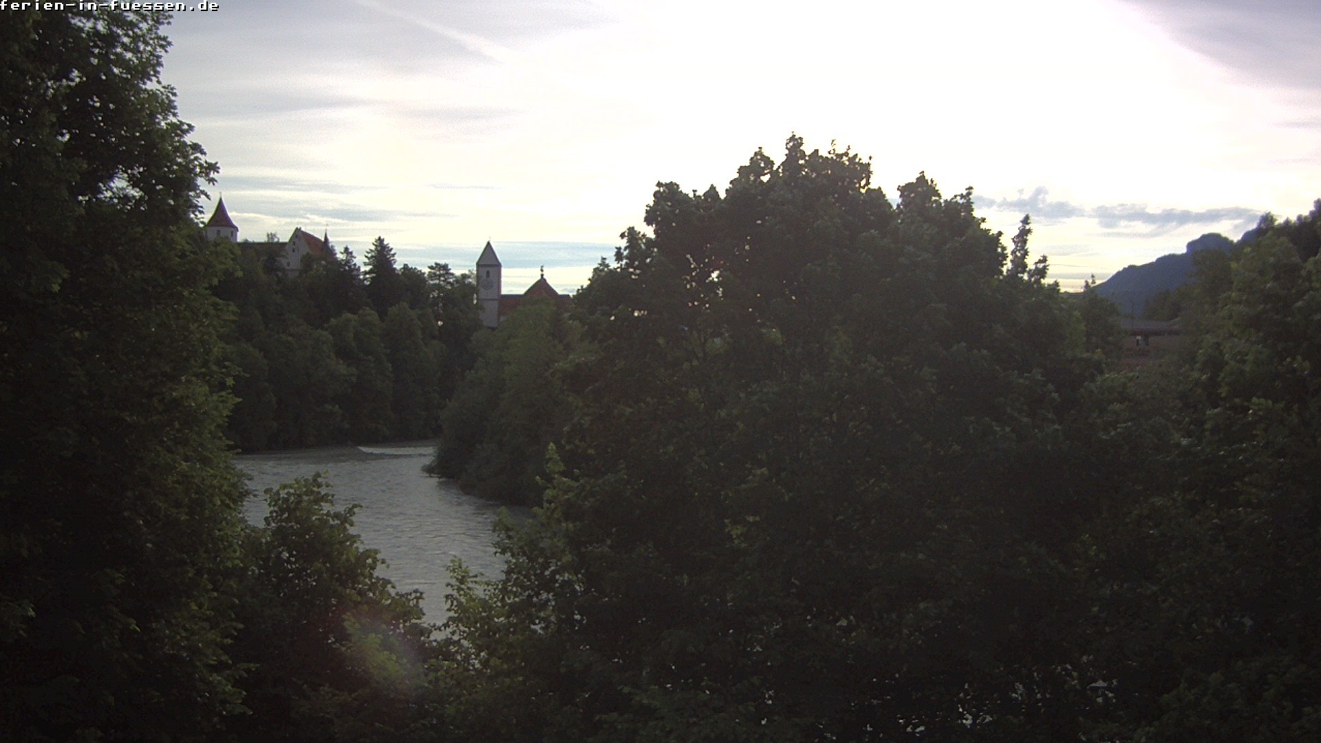 Archiv Foto Webcam Füssen: Blick auf Lech und Hohes Schloss