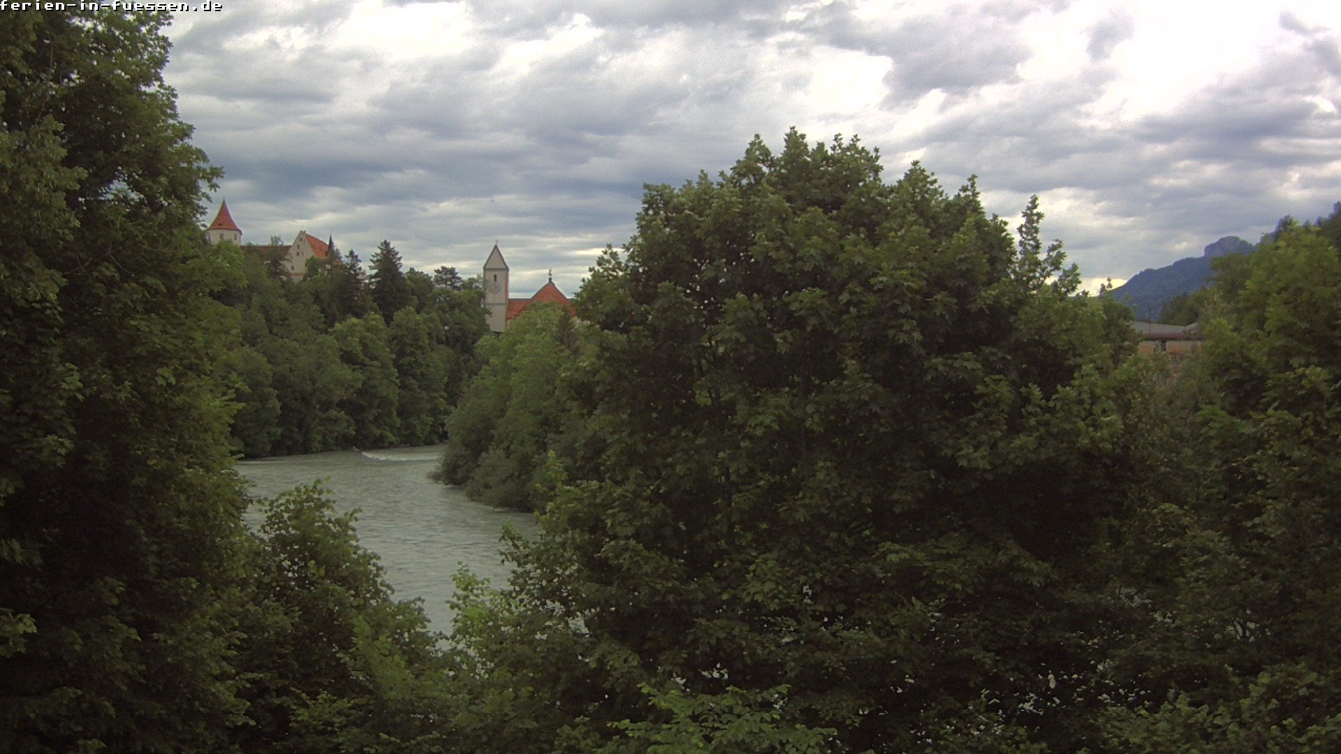 Archiv Foto Webcam Füssen: Blick auf Lech und Hohes Schloss