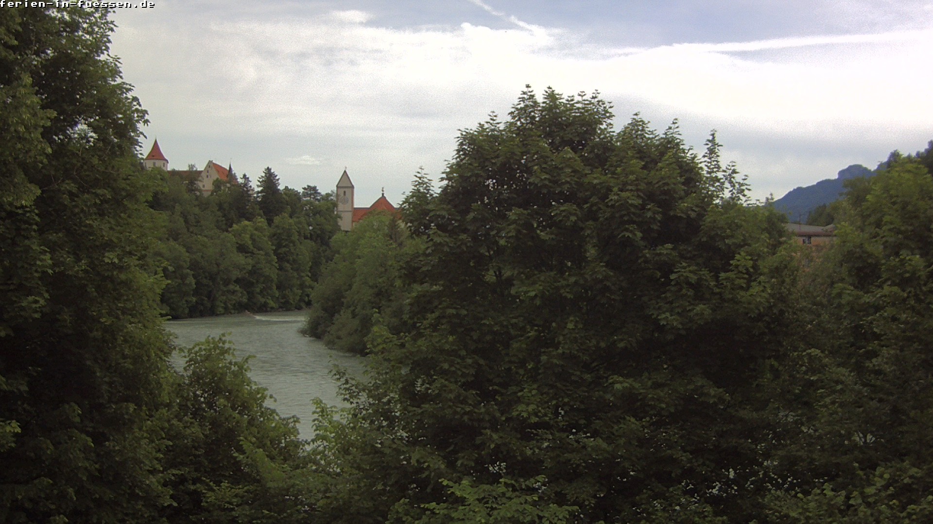 Archiv Foto Webcam Füssen: Blick auf Lech und Hohes Schloss