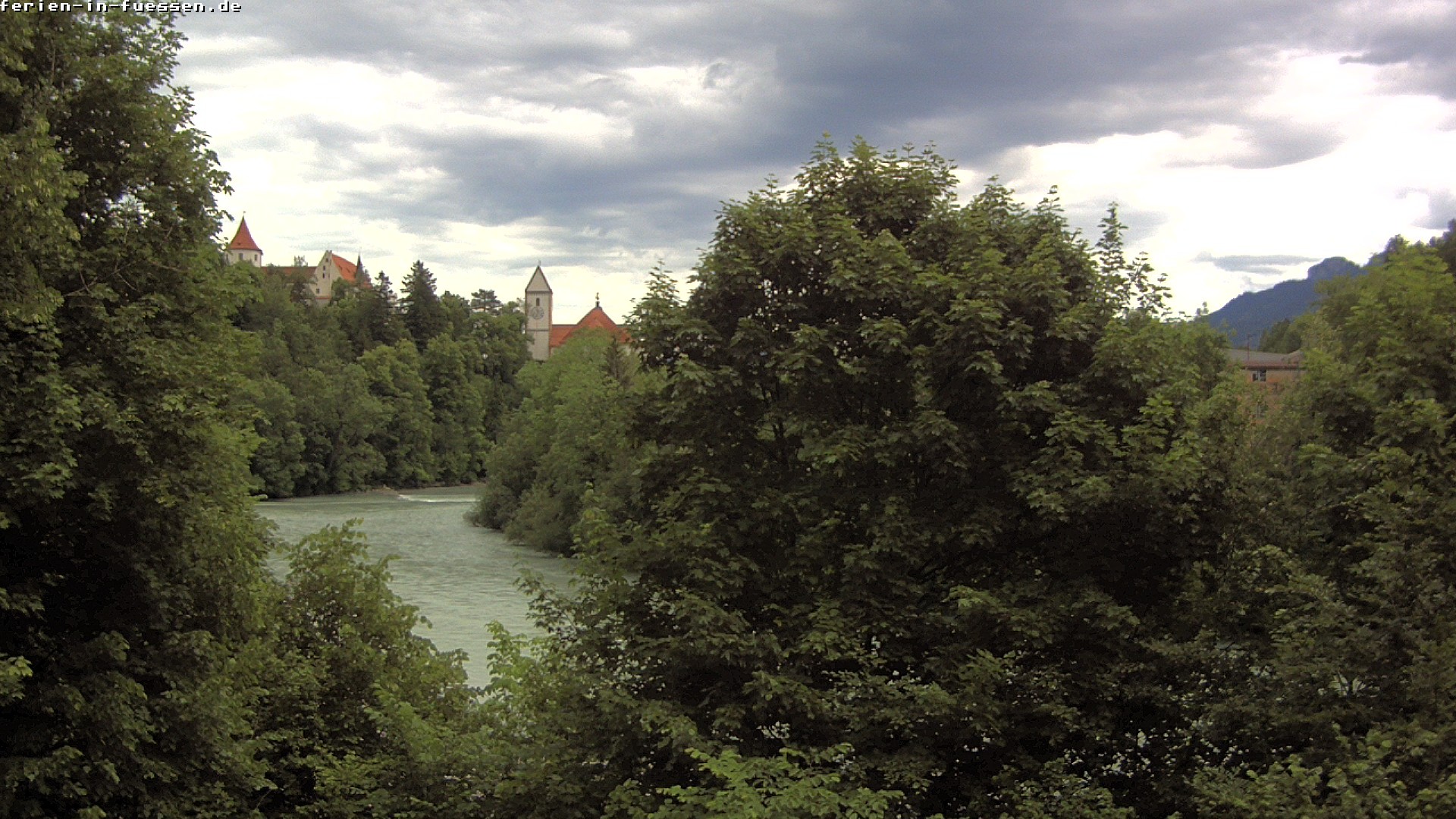 Archiv Foto Webcam Füssen: Blick auf Lech und Hohes Schloss