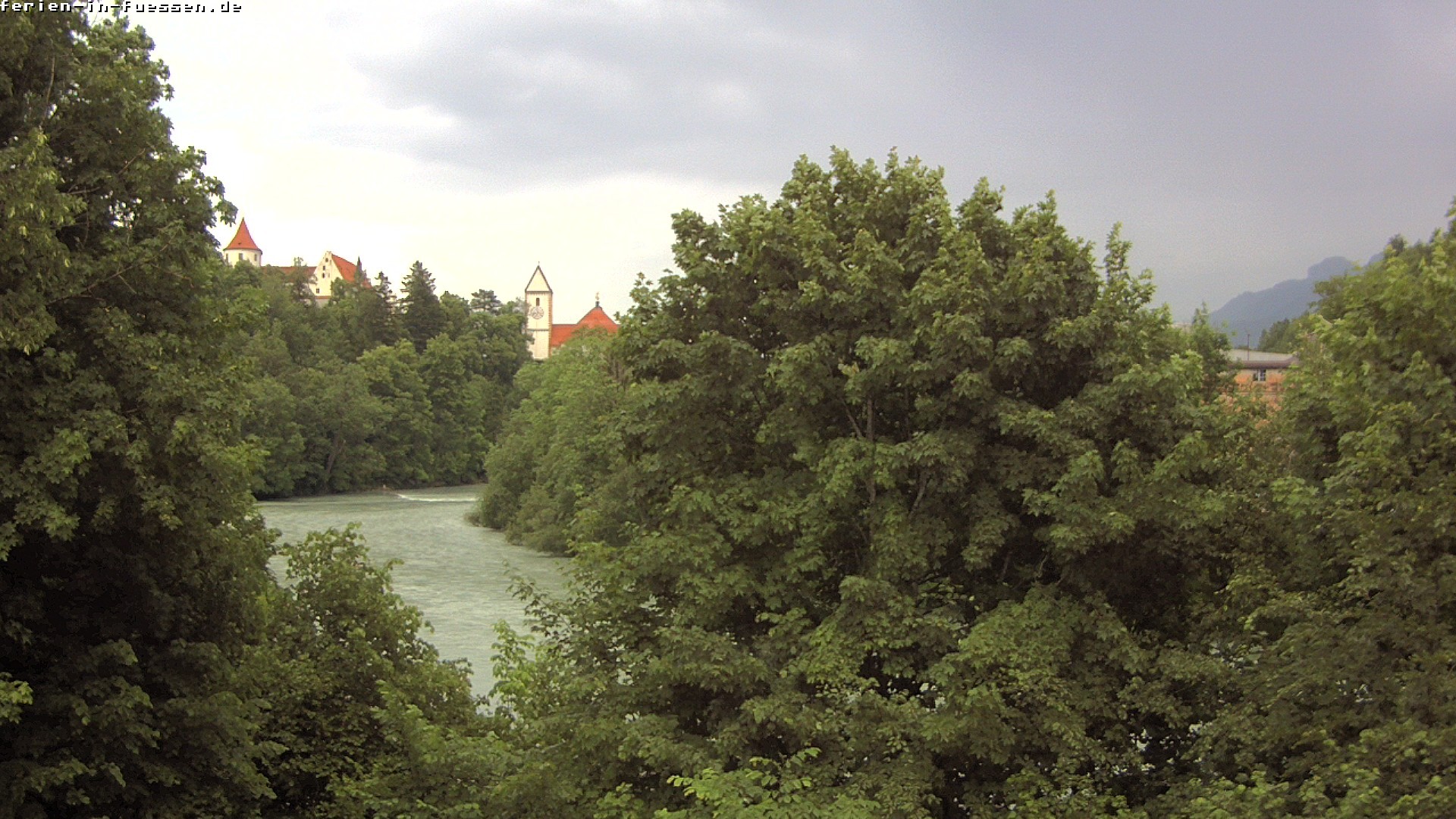 Archiv Foto Webcam Füssen: Blick auf Lech und Hohes Schloss