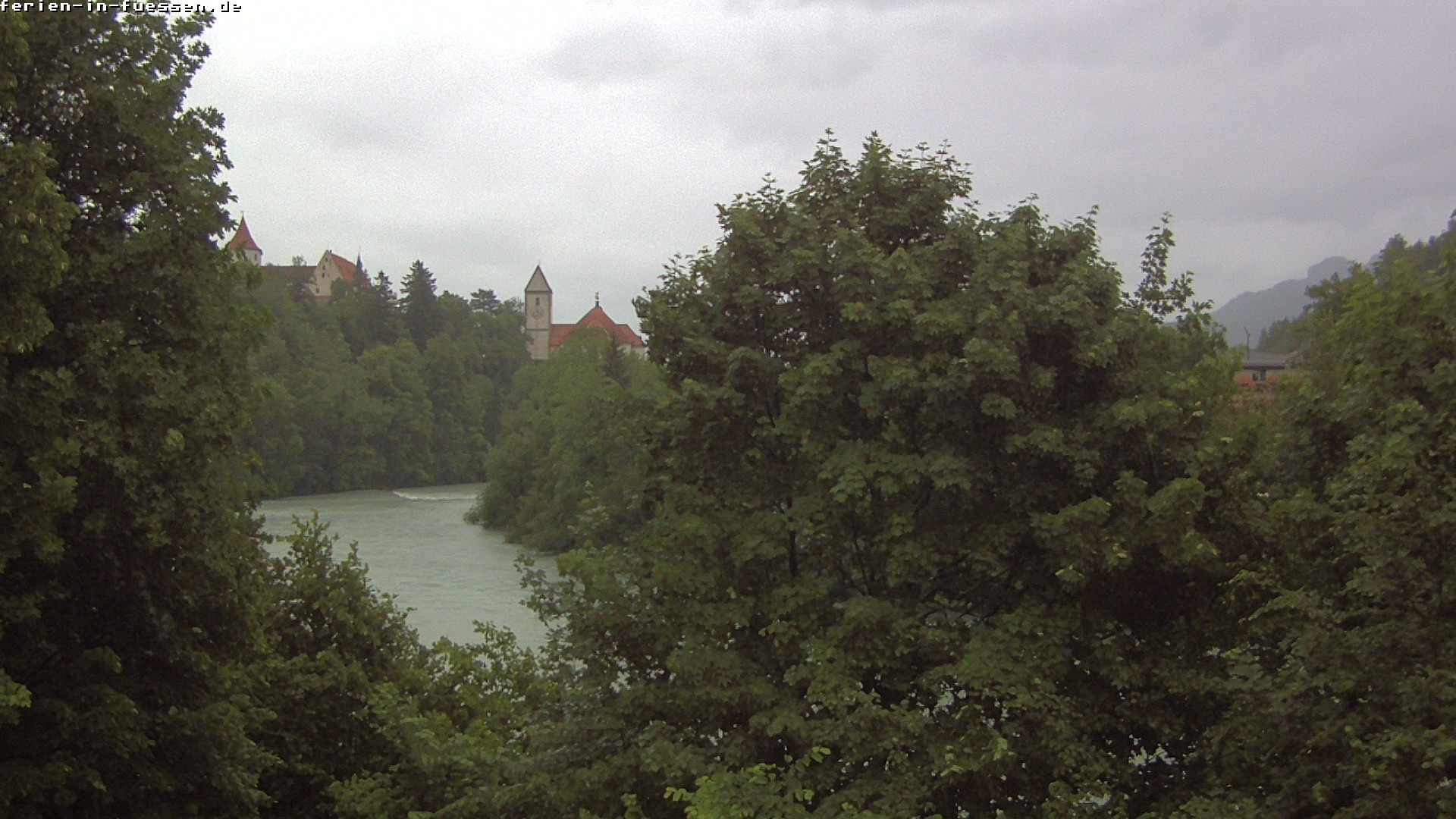 Archiv Foto Webcam Füssen: Blick auf Lech und Hohes Schloss