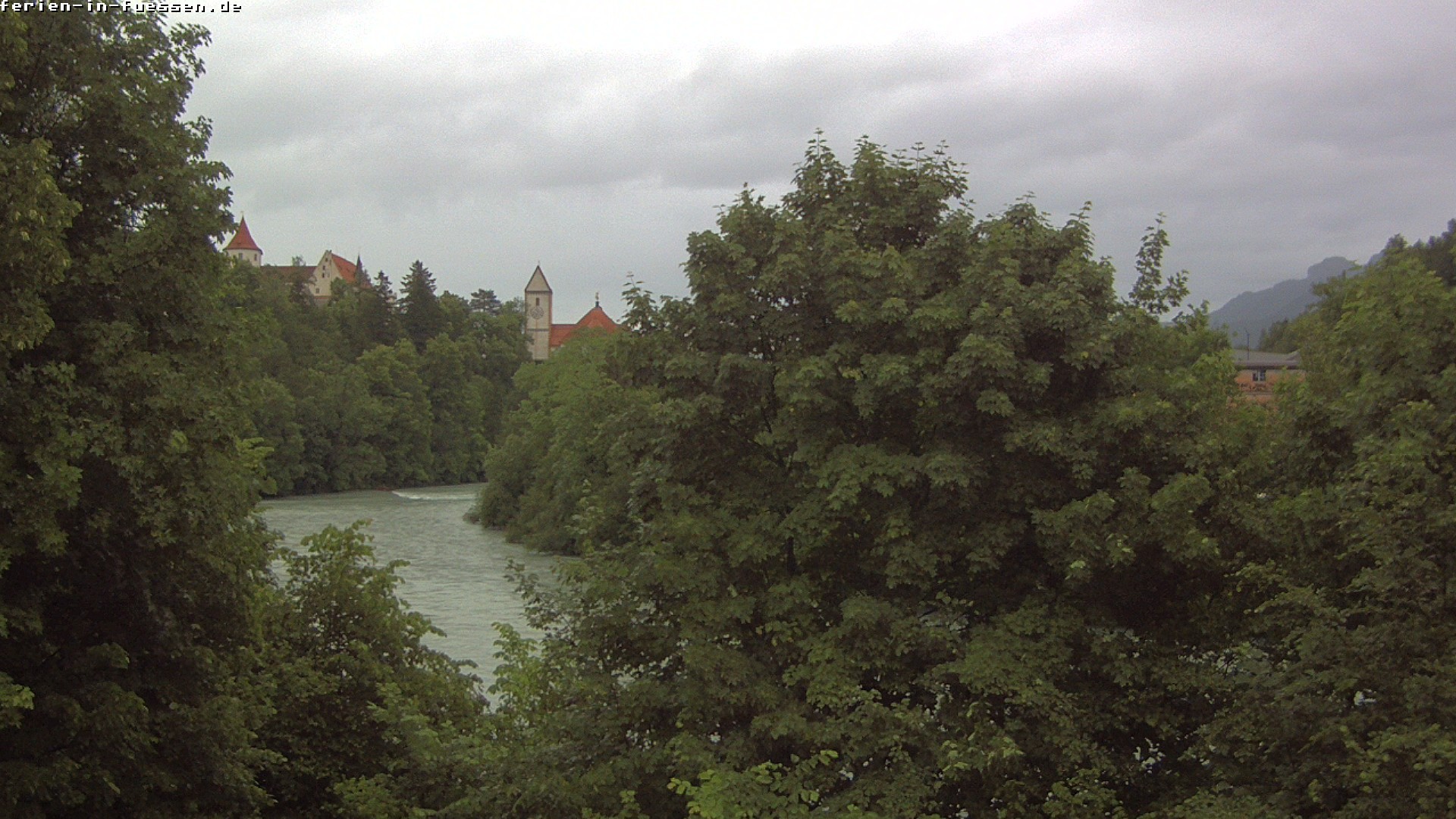 Archiv Foto Webcam Füssen: Blick auf Lech und Hohes Schloss