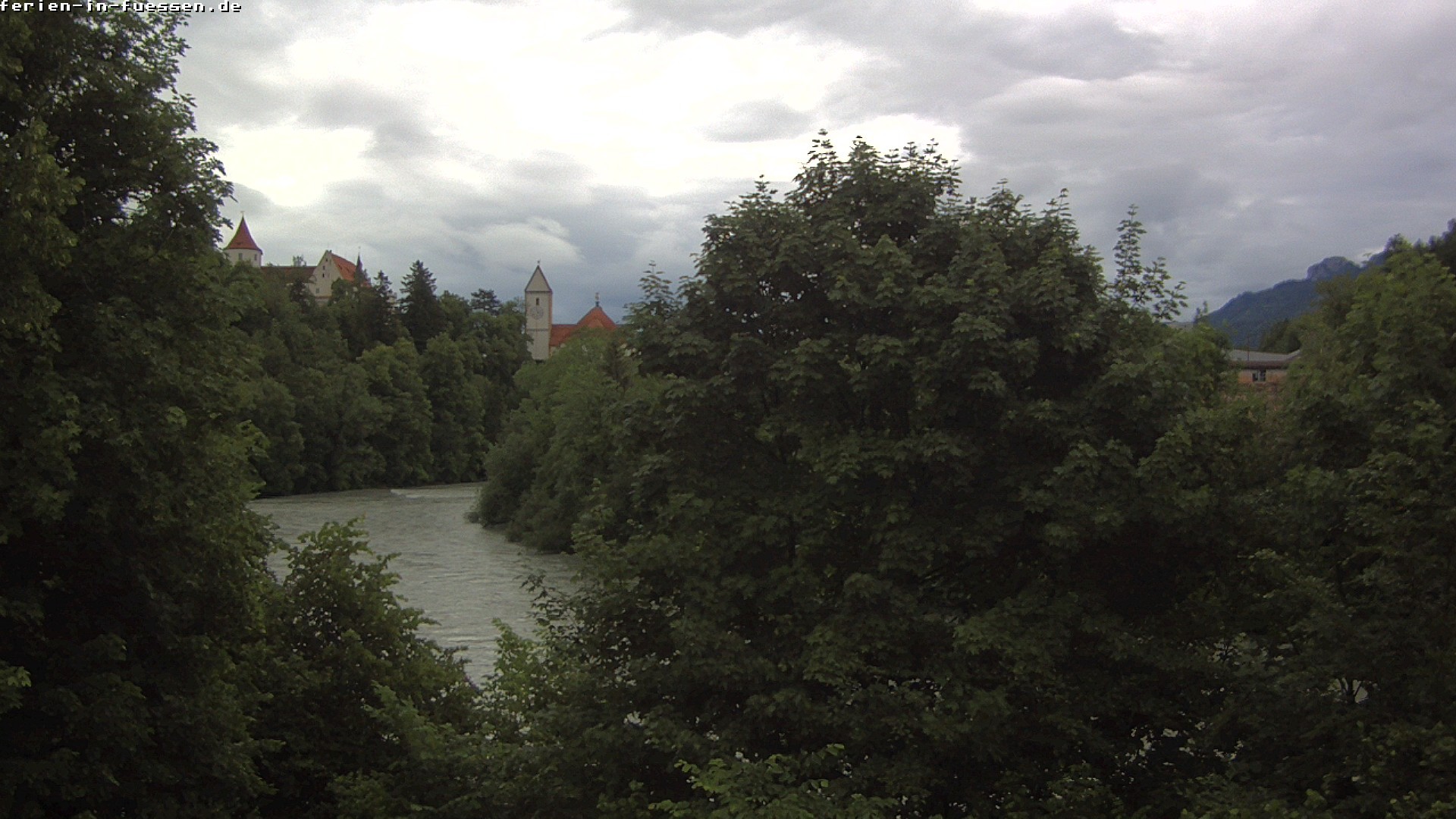 Archiv Foto Webcam Füssen: Blick auf Lech und Hohes Schloss