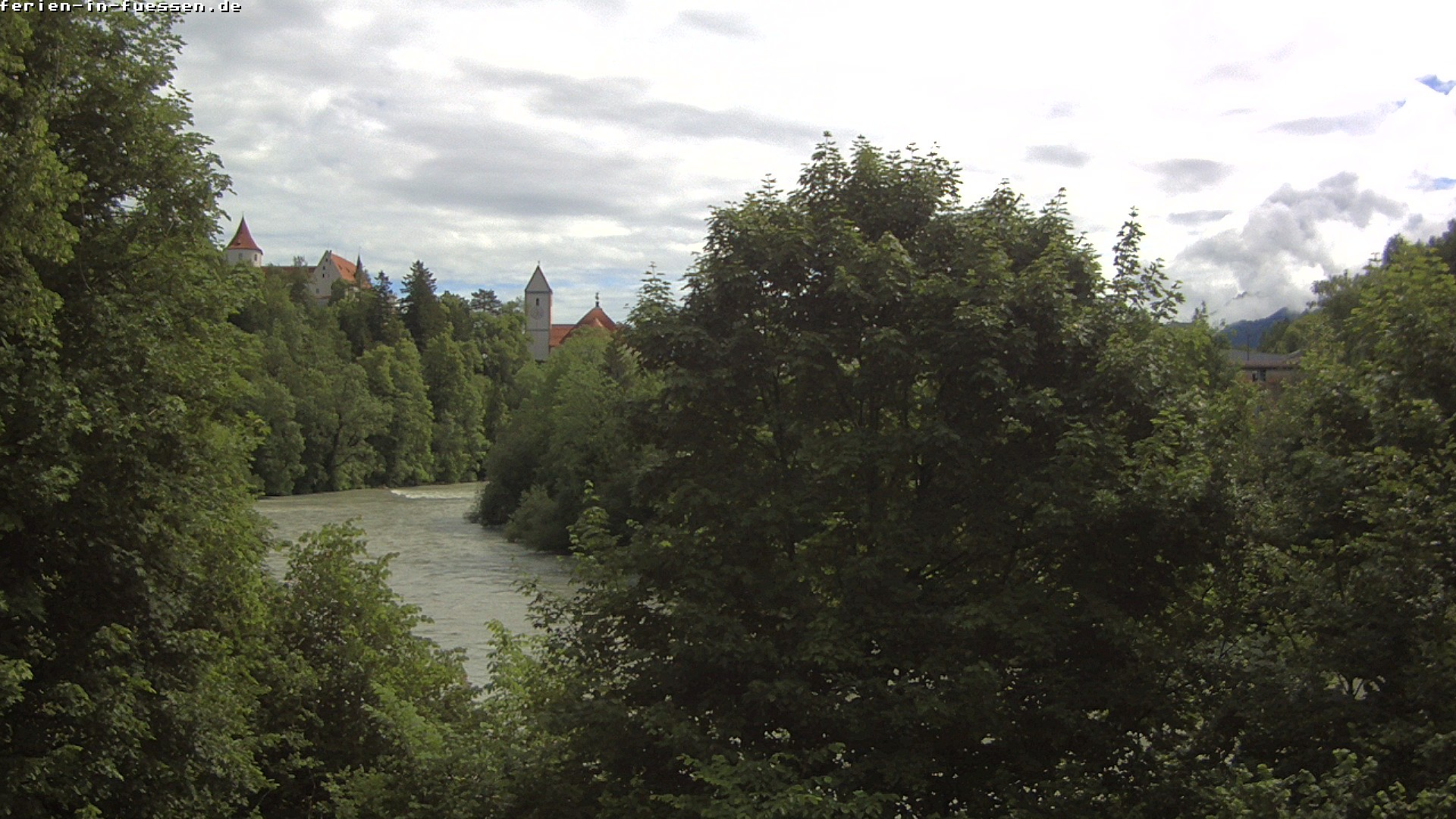 Archiv Foto Webcam Füssen: Blick auf Lech und Hohes Schloss