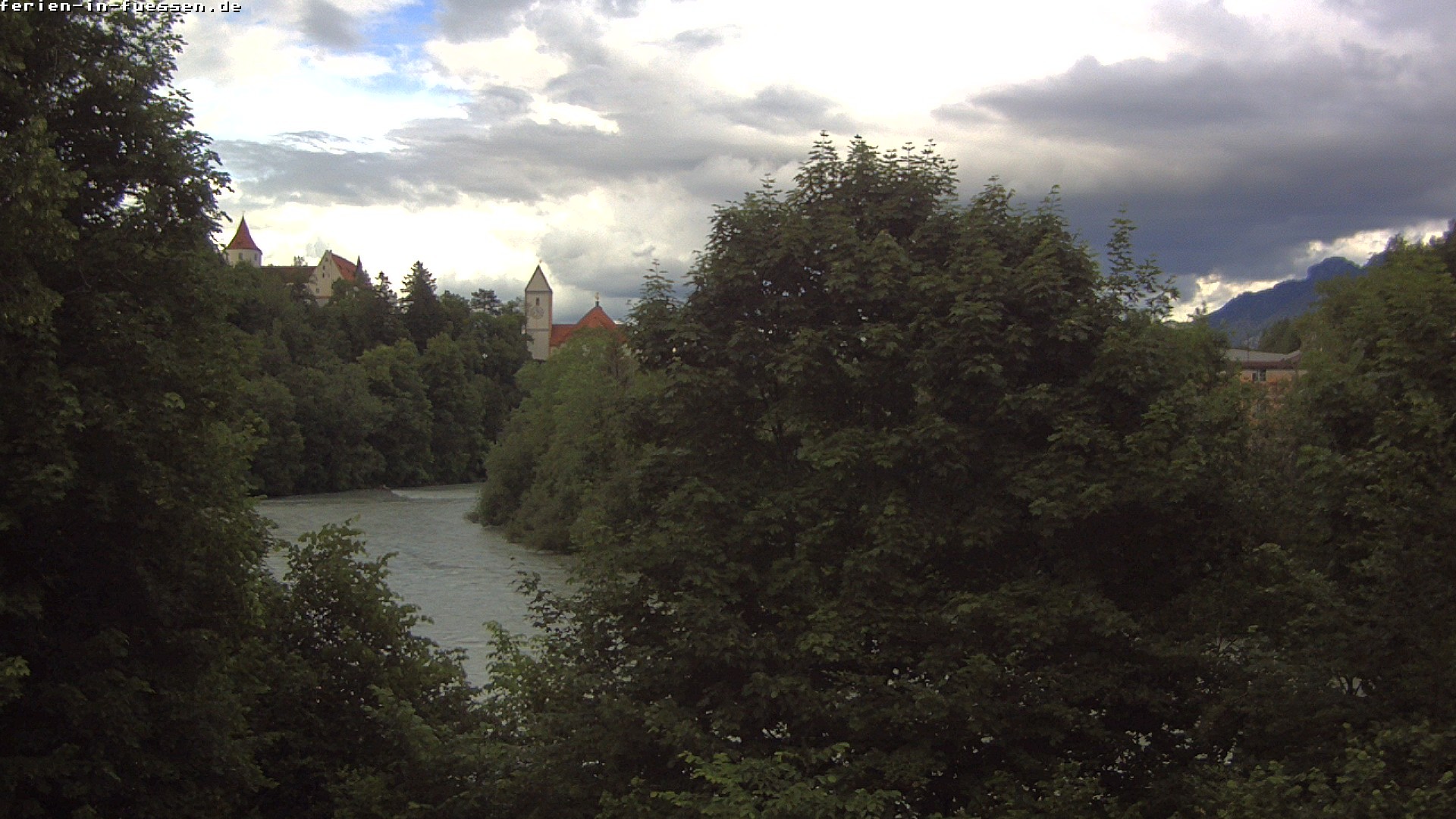 Archiv Foto Webcam Füssen: Blick auf Lech und Hohes Schloss