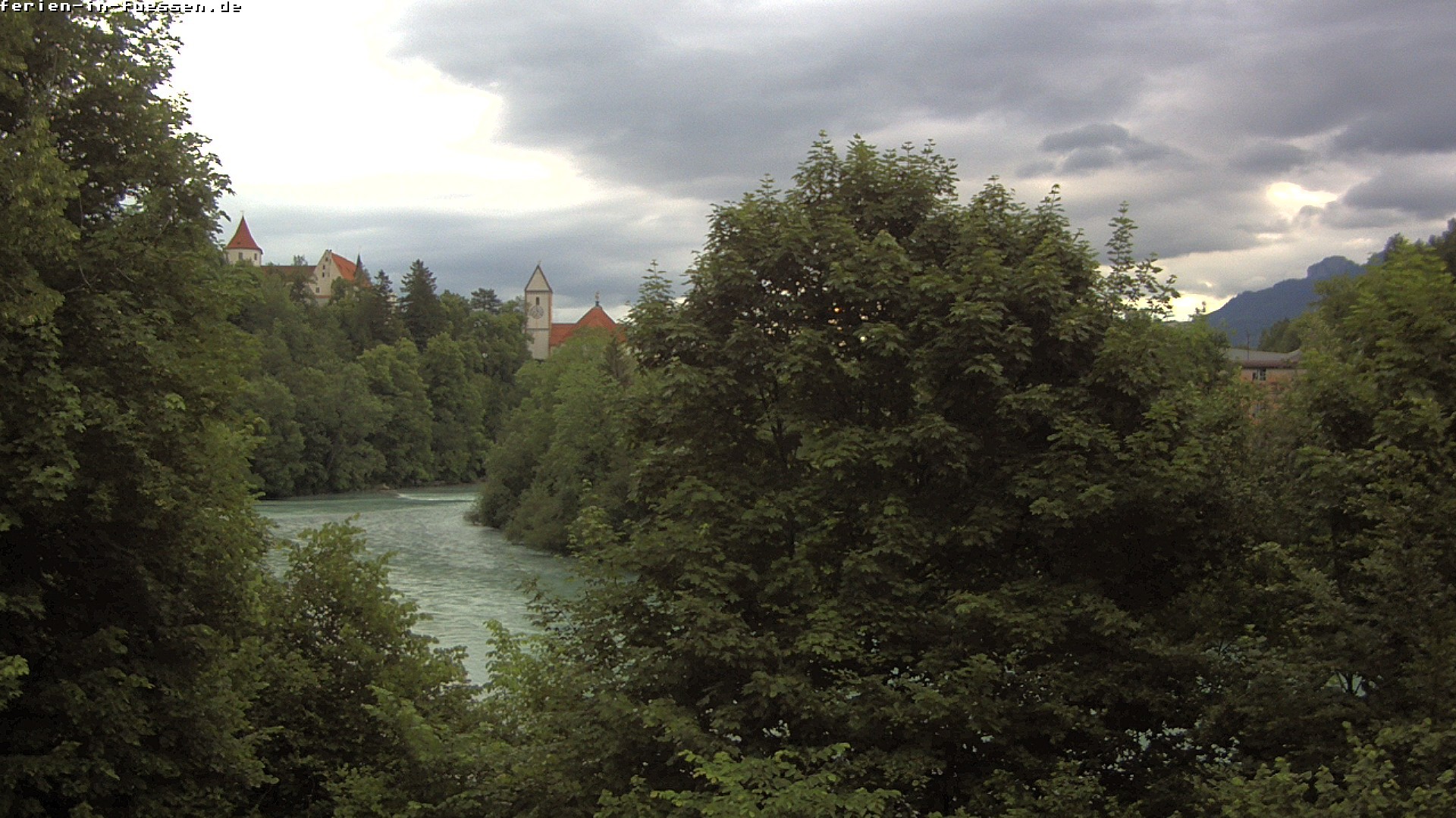 Archiv Foto Webcam Füssen: Blick auf Lech und Hohes Schloss