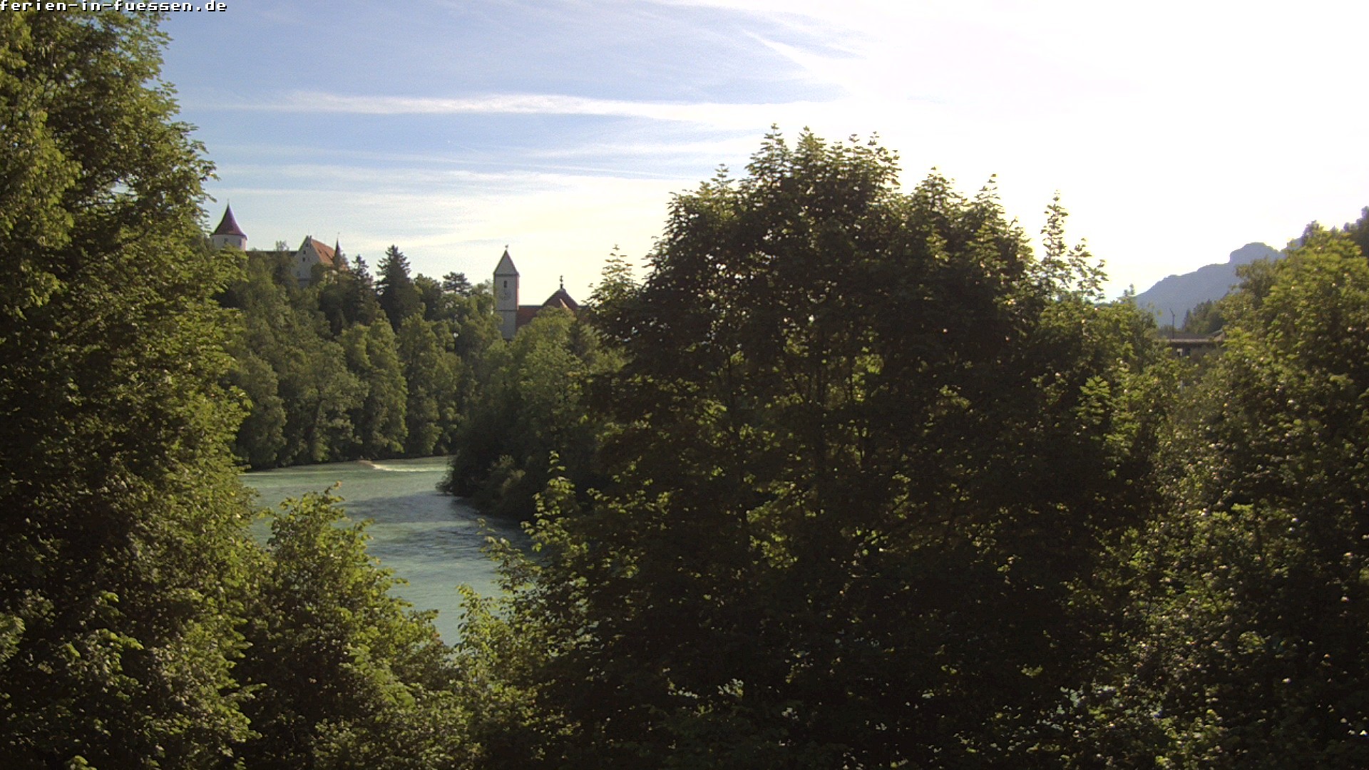Archiv Foto Webcam Füssen: Blick auf Lech und Hohes Schloss