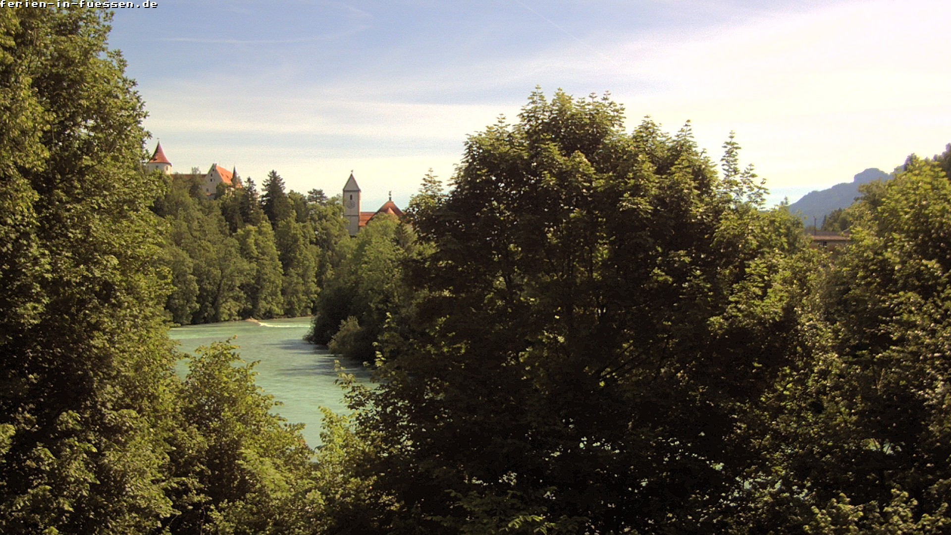 Archiv Foto Webcam Füssen: Blick auf Lech und Hohes Schloss