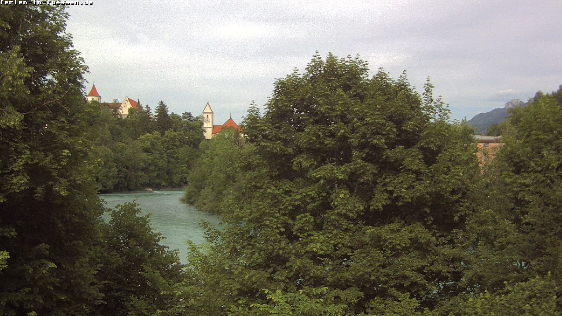 Archiv Foto Webcam Füssen: Blick auf Lech und Hohes Schloss