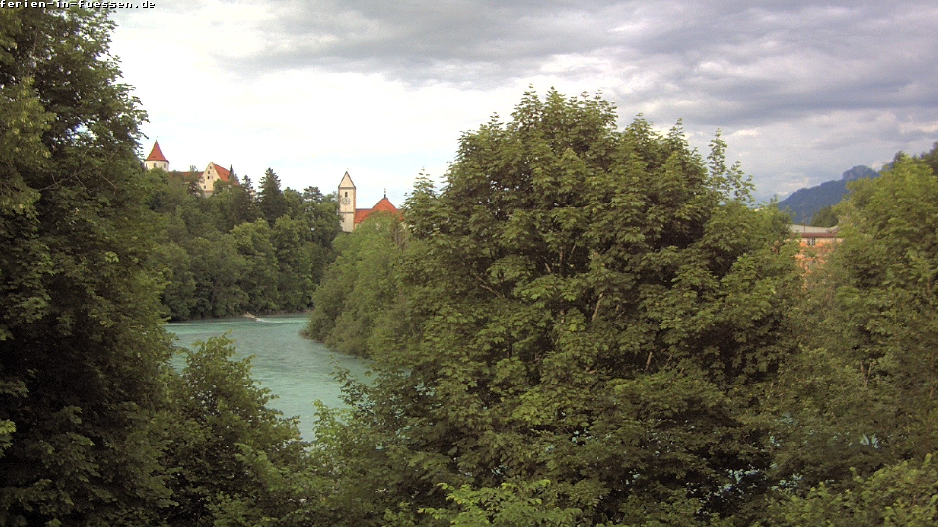Archiv Foto Webcam Füssen: Blick auf Lech und Hohes Schloss