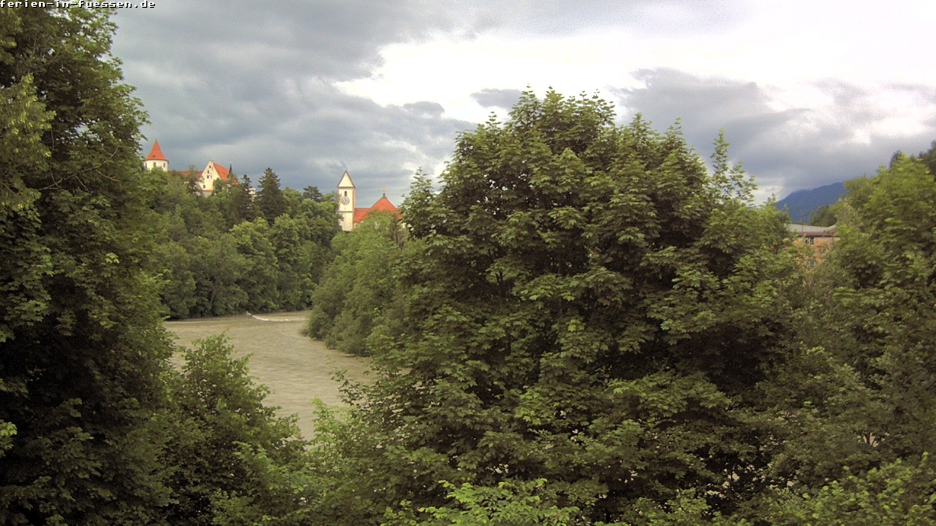 Archiv Foto Webcam Füssen: Blick auf Lech und Hohes Schloss