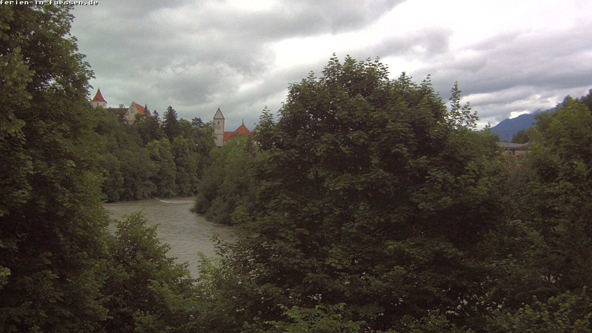 Archiv Foto Webcam Füssen: Blick auf Lech und Hohes Schloss