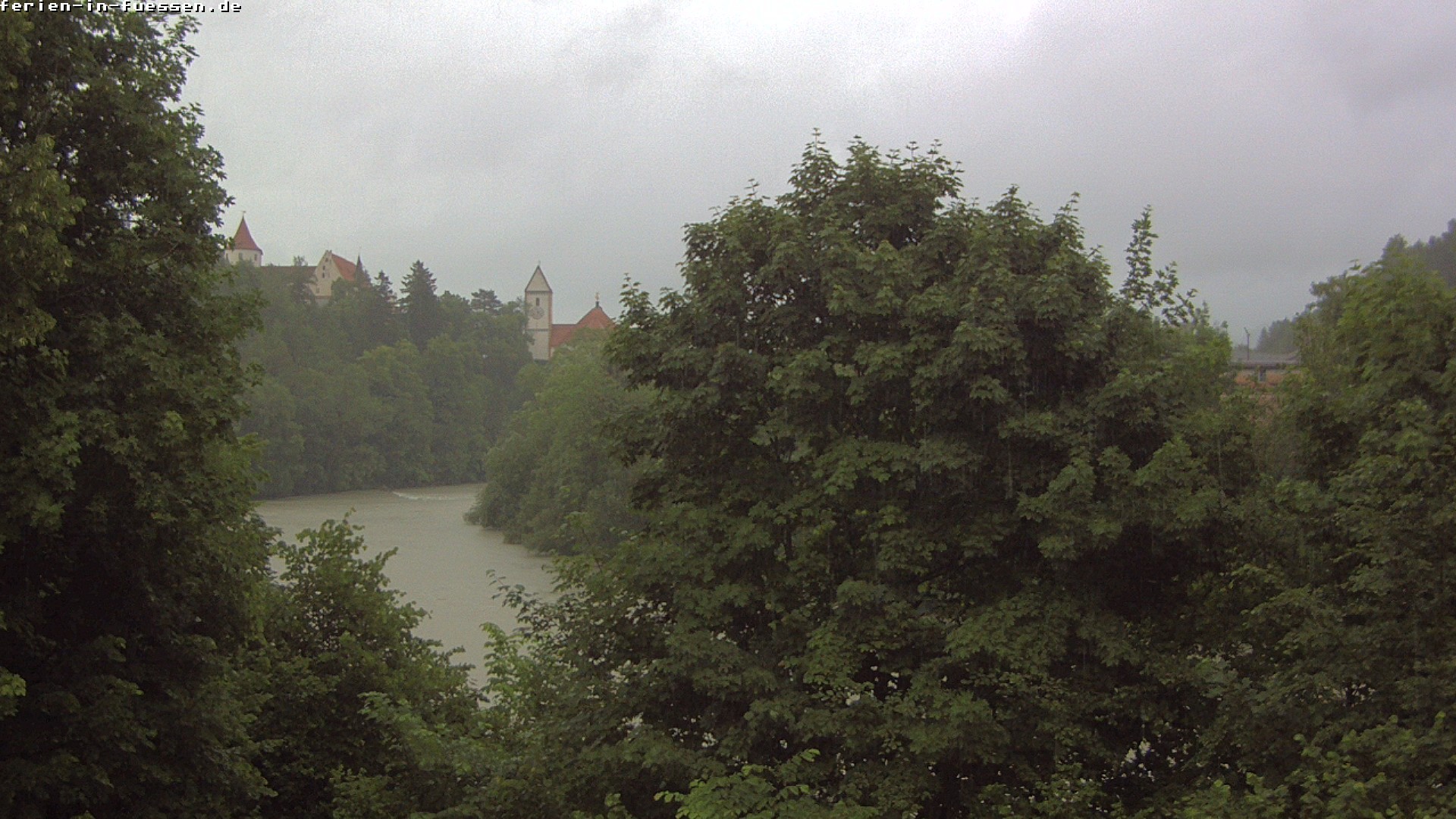 Archiv Foto Webcam Füssen: Blick auf Lech und Hohes Schloss