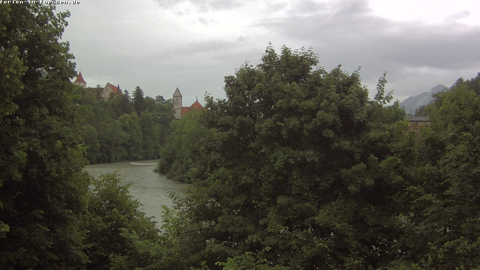 Archiv Foto Webcam Füssen: Blick auf Lech und Hohes Schloss