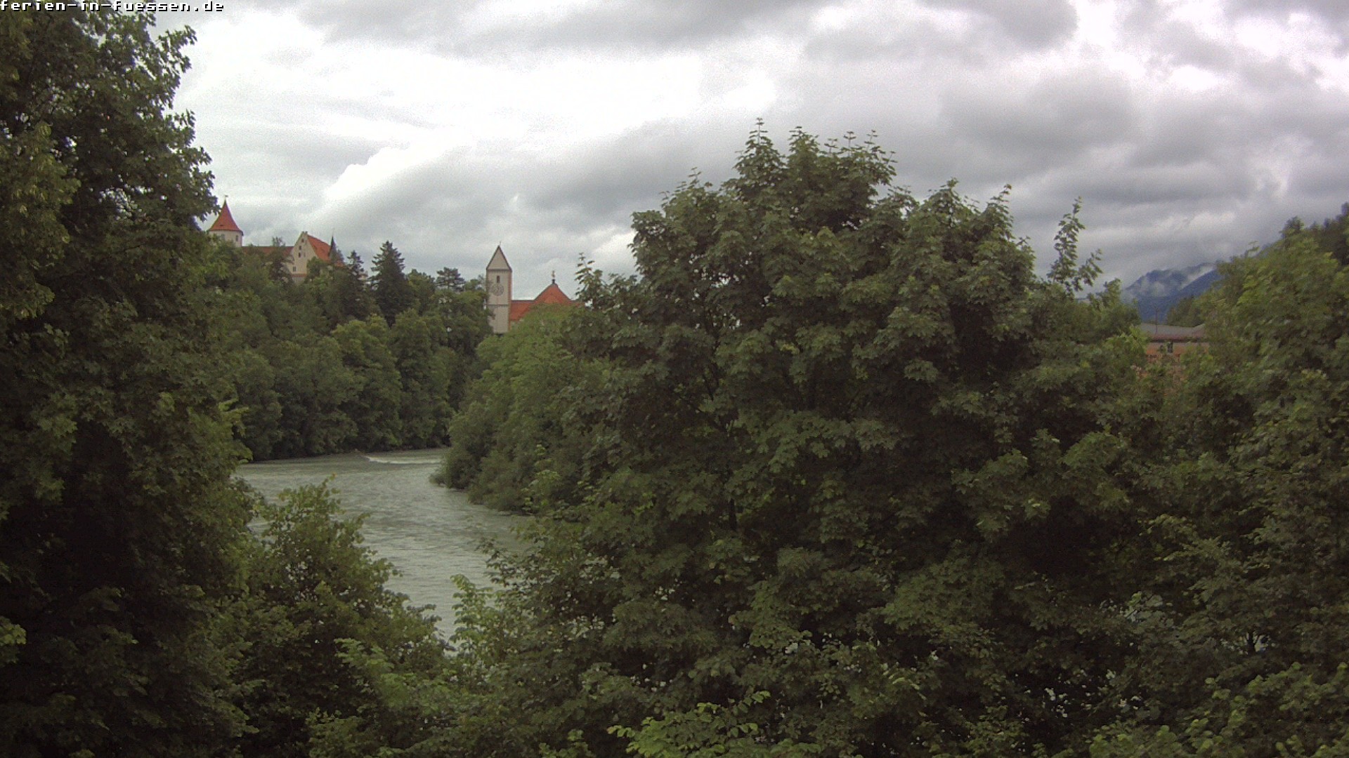 Archiv Foto Webcam Füssen: Blick auf Lech und Hohes Schloss