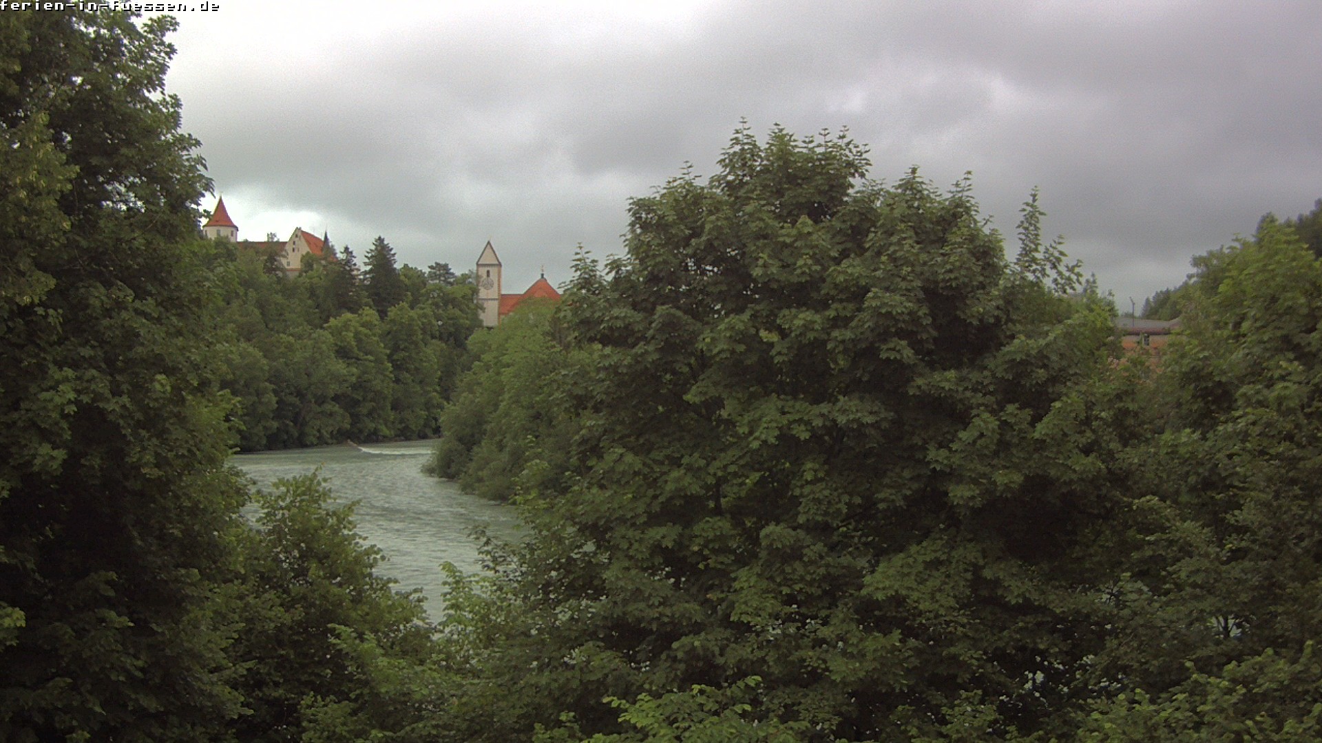 Archiv Foto Webcam Füssen: Blick auf Lech und Hohes Schloss