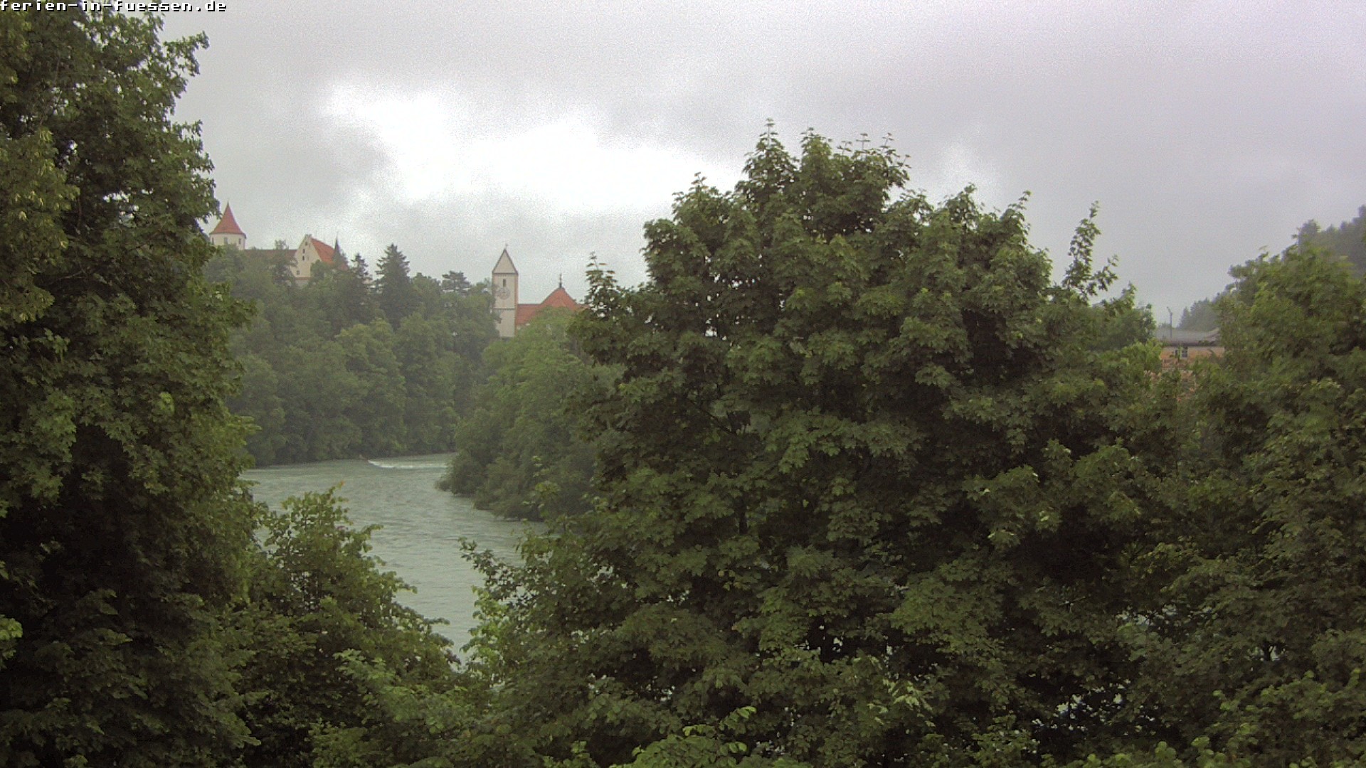 Archiv Foto Webcam Füssen: Blick auf Lech und Hohes Schloss