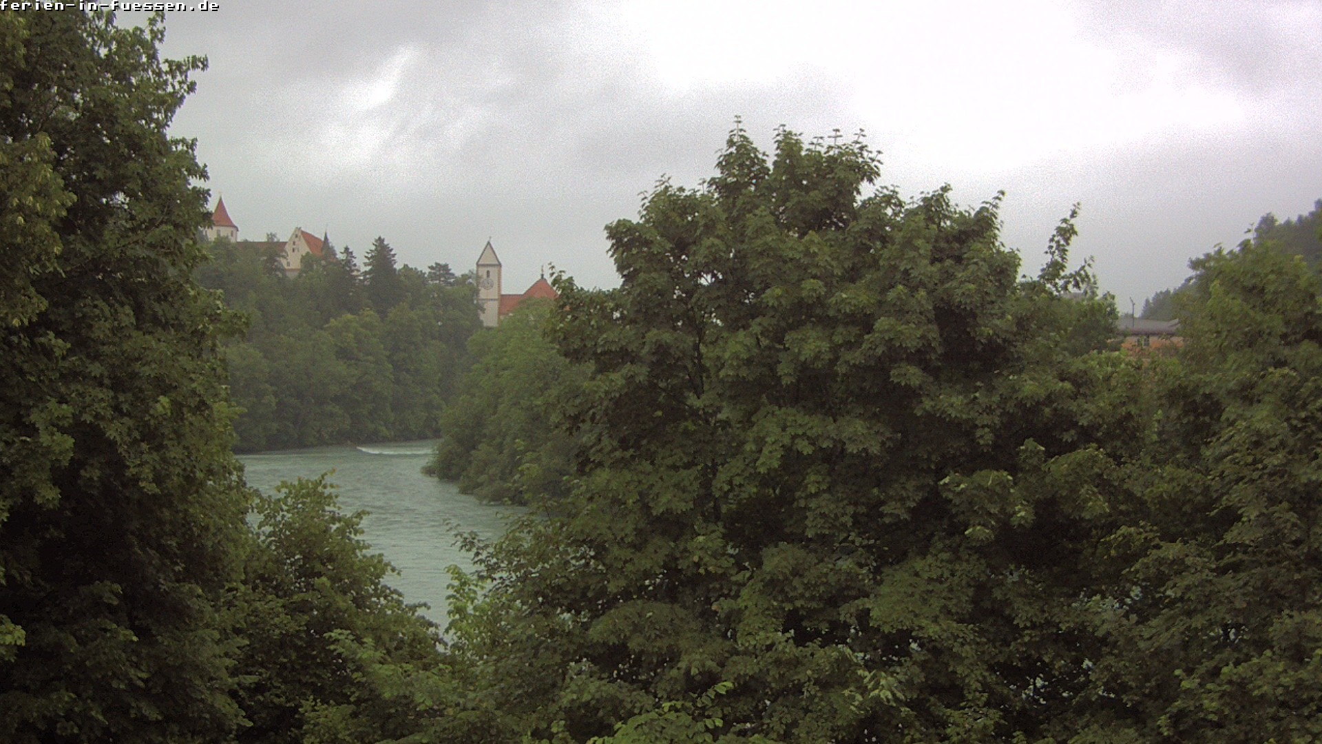 Archiv Foto Webcam Füssen: Blick auf Lech und Hohes Schloss