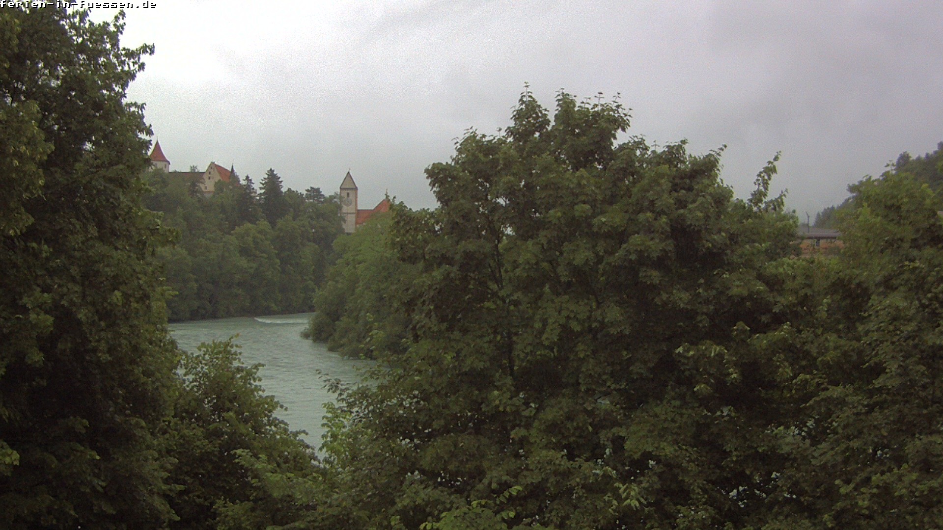 Archiv Foto Webcam Füssen: Blick auf Lech und Hohes Schloss