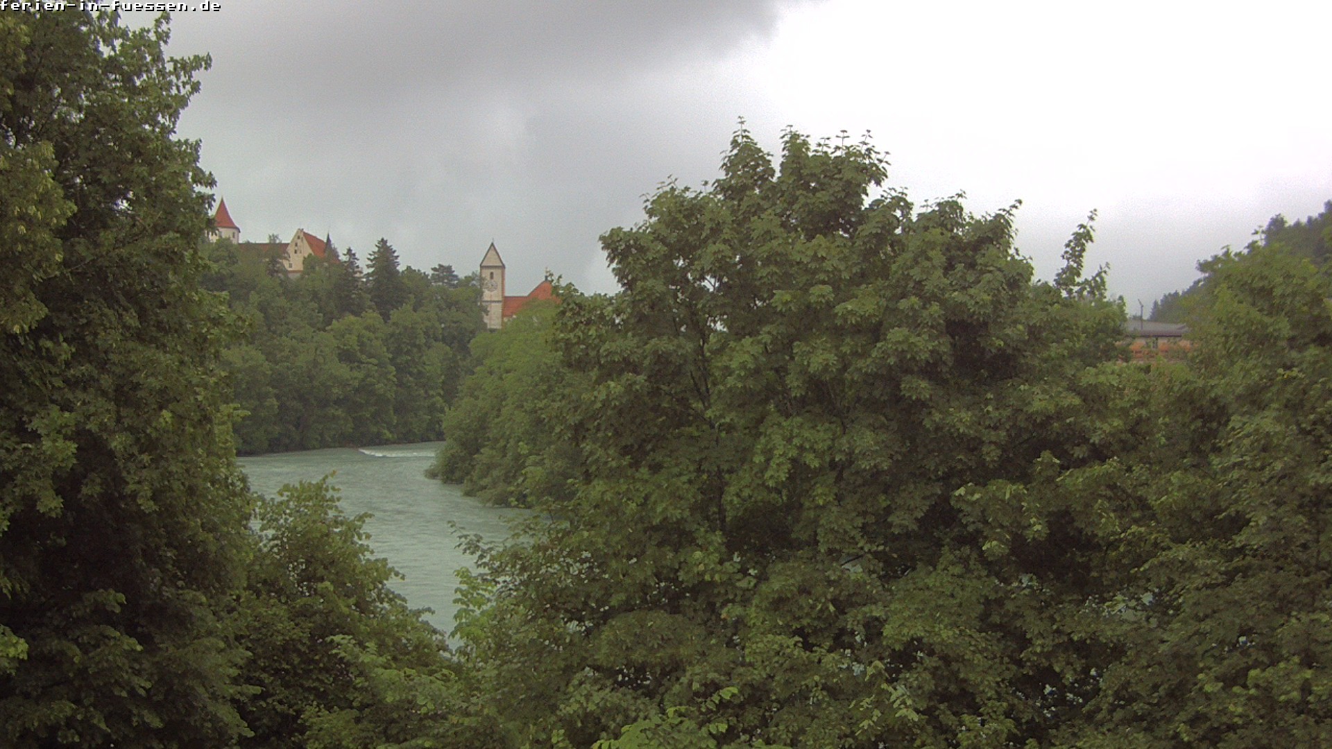 Archiv Foto Webcam Füssen: Blick auf Lech und Hohes Schloss