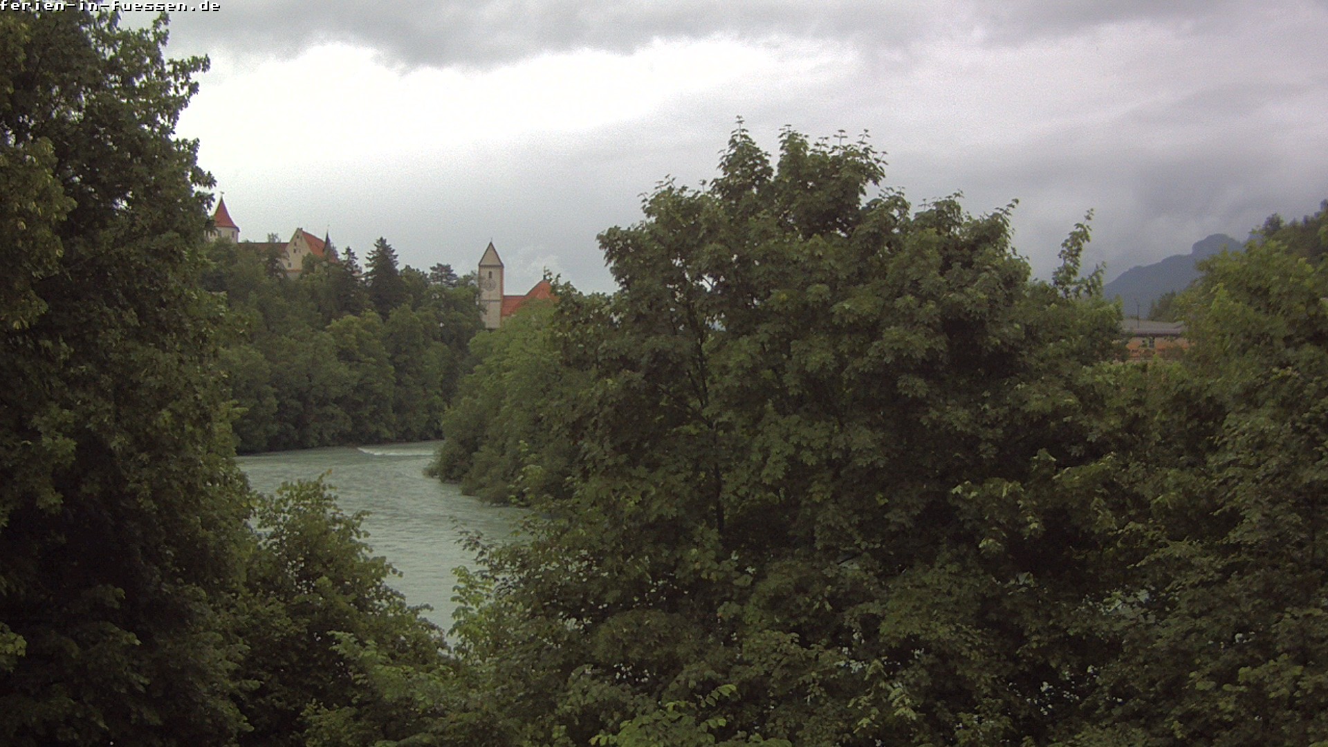Archiv Foto Webcam Füssen: Blick auf Lech und Hohes Schloss