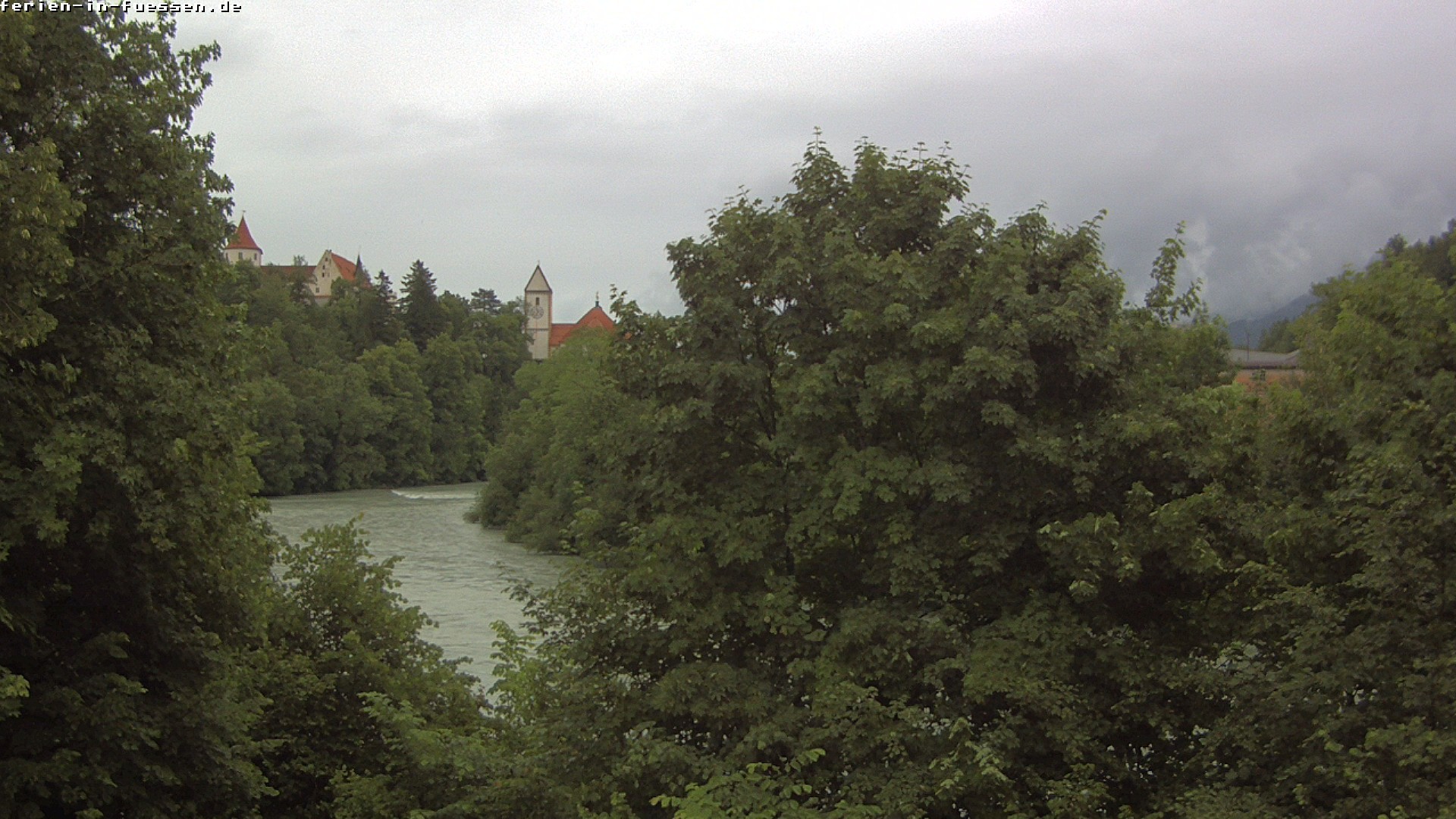 Archiv Foto Webcam Füssen: Blick auf Lech und Hohes Schloss