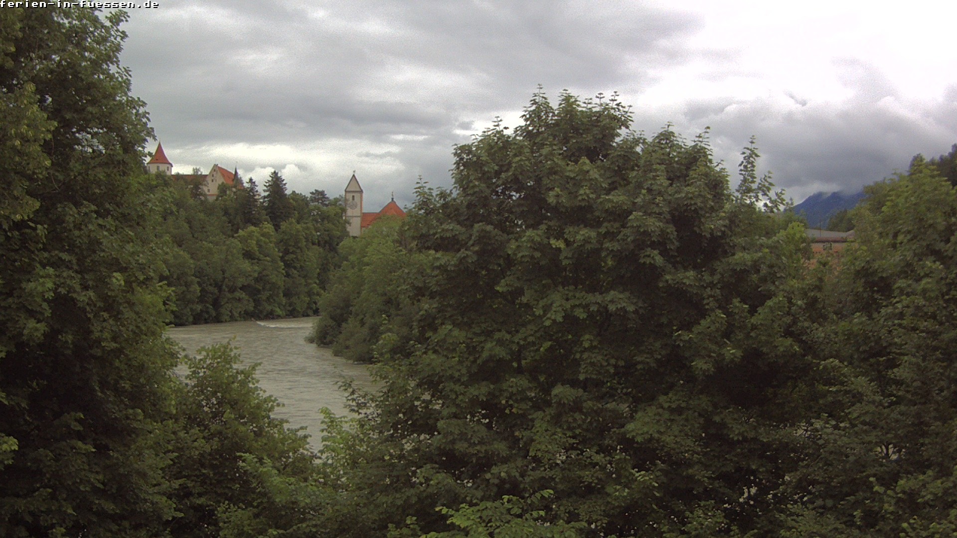 Archiv Foto Webcam Füssen: Blick auf Lech und Hohes Schloss