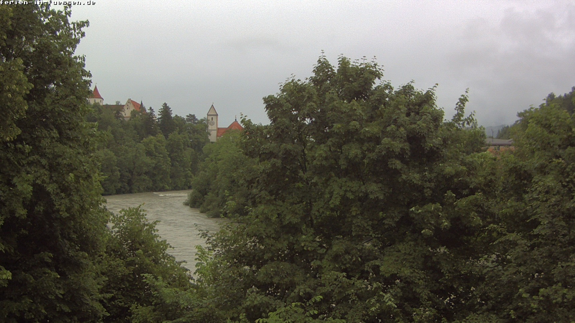 Archiv Foto Webcam Füssen: Blick auf Lech und Hohes Schloss