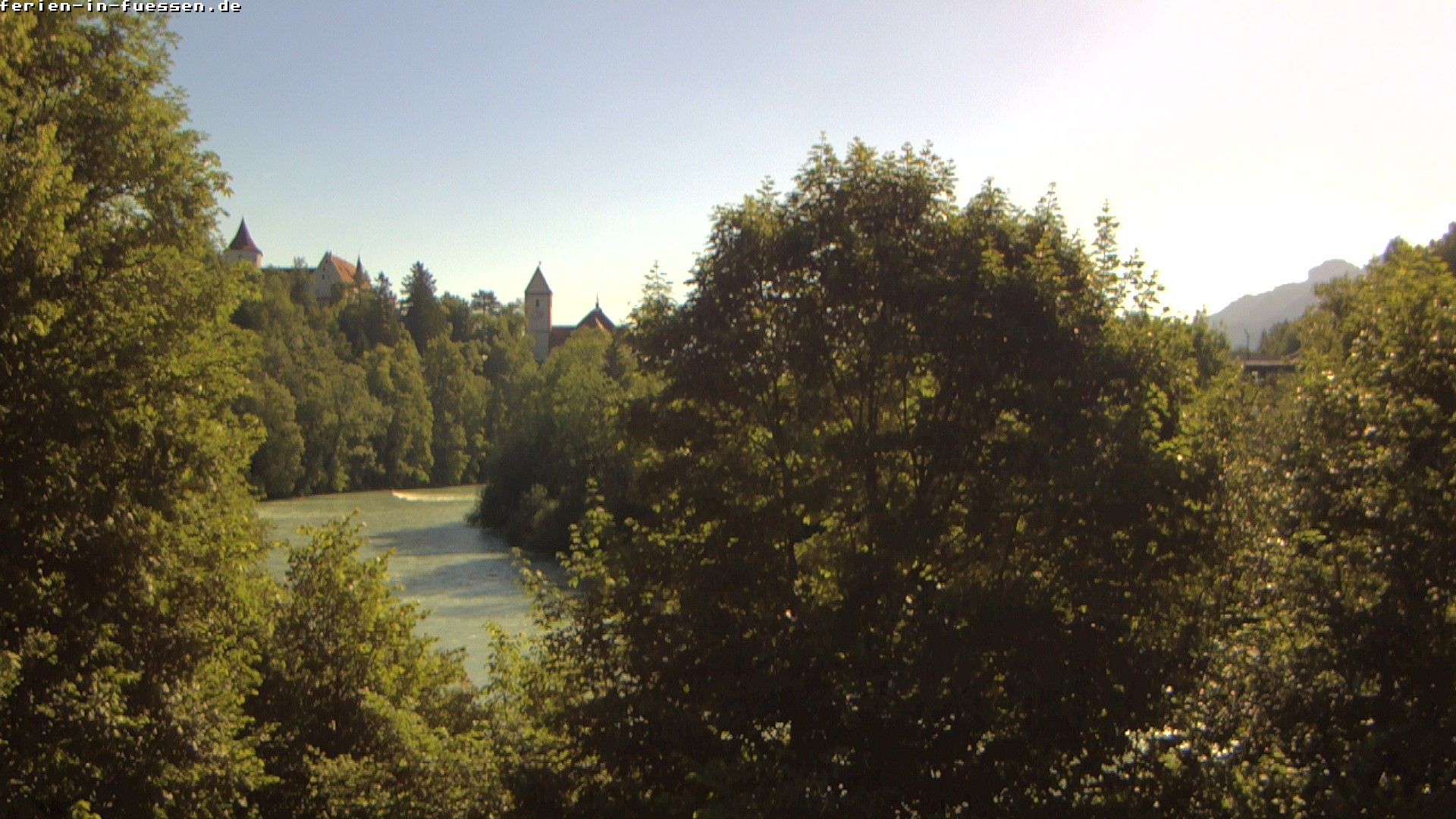 Archiv Foto Webcam Füssen: Blick auf Lech und Hohes Schloss