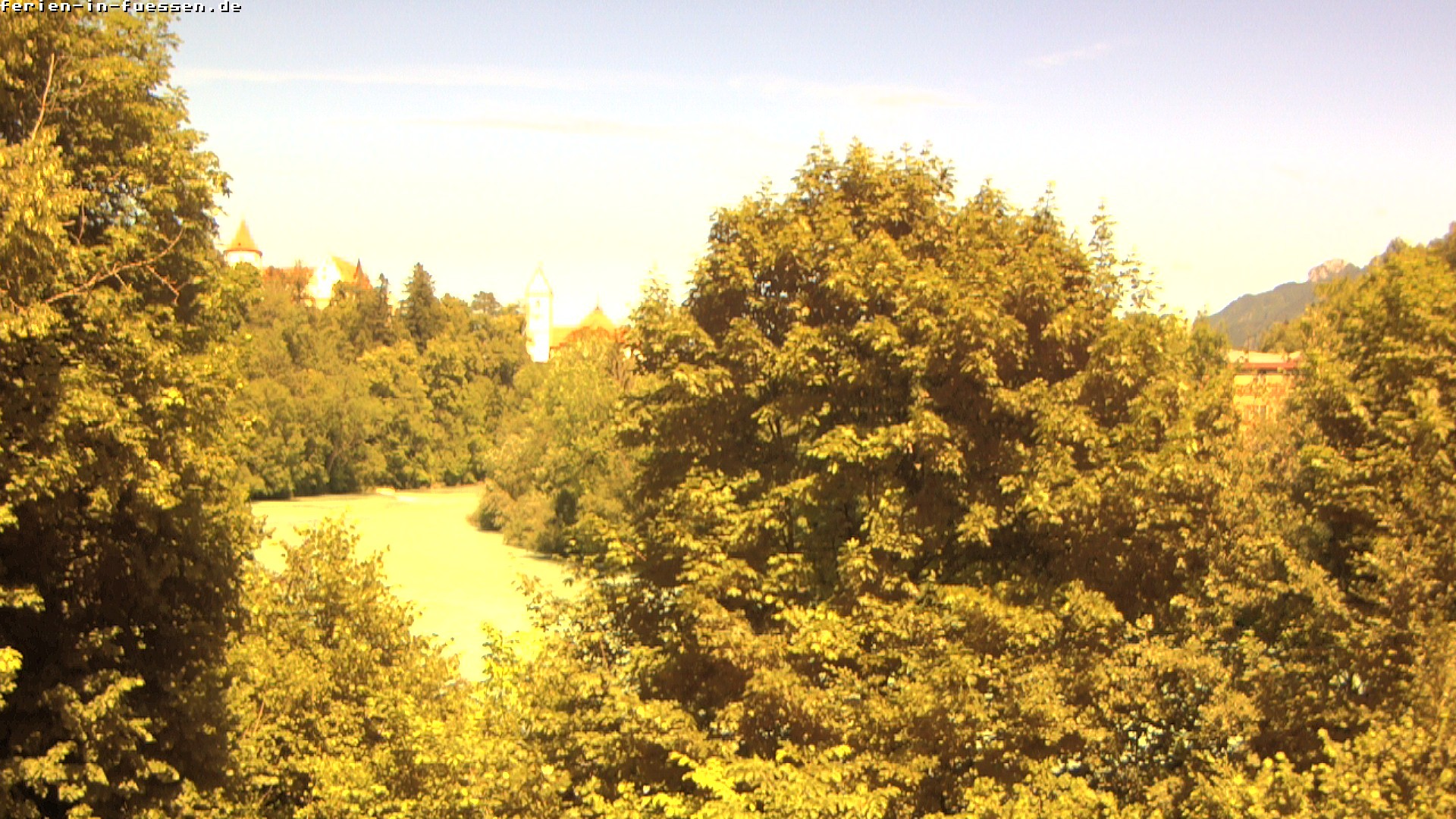 Archiv Foto Webcam Füssen: Blick auf Lech und Hohes Schloss