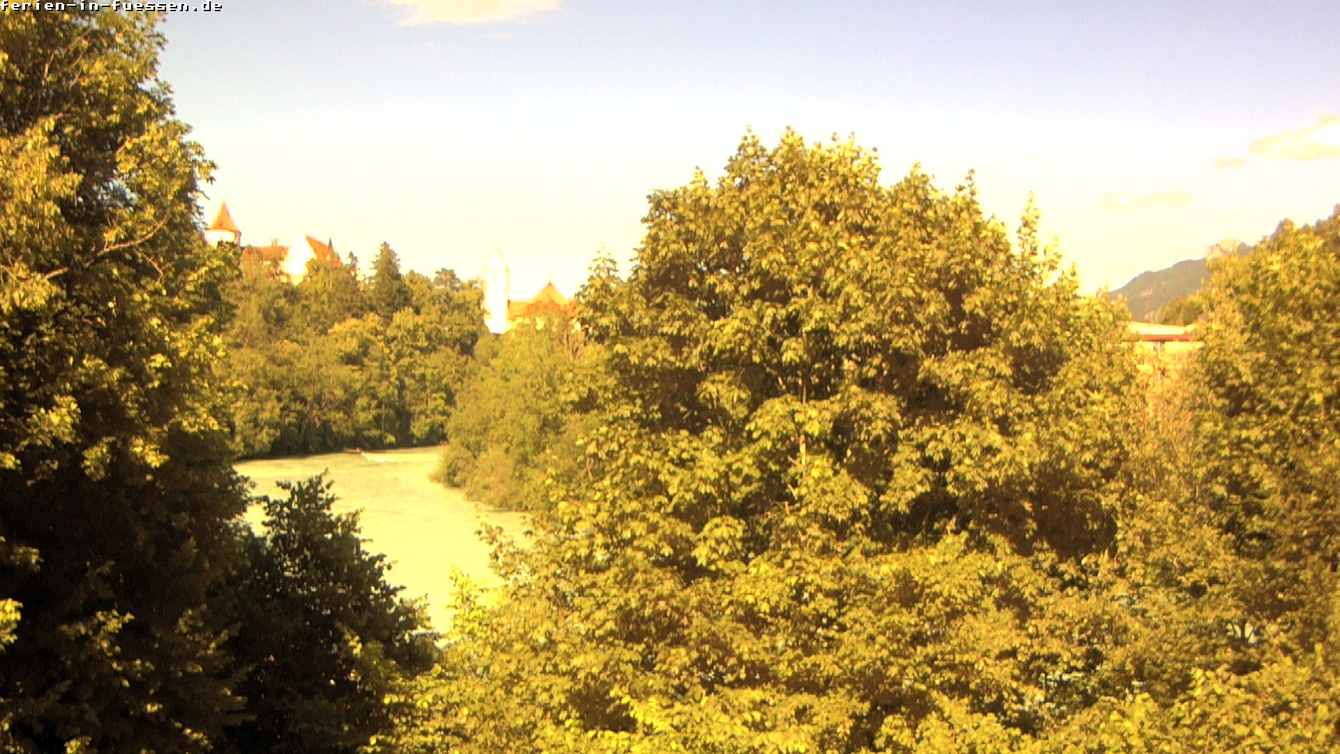 Archiv Foto Webcam Füssen: Blick auf Lech und Hohes Schloss