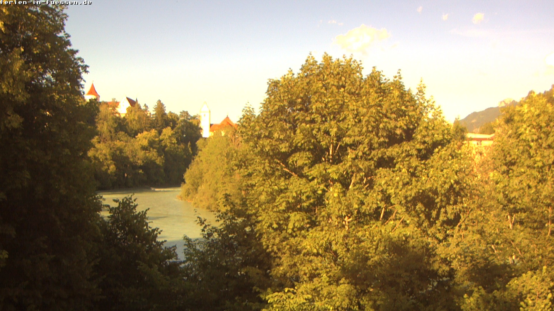 Archiv Foto Webcam Füssen: Blick auf Lech und Hohes Schloss