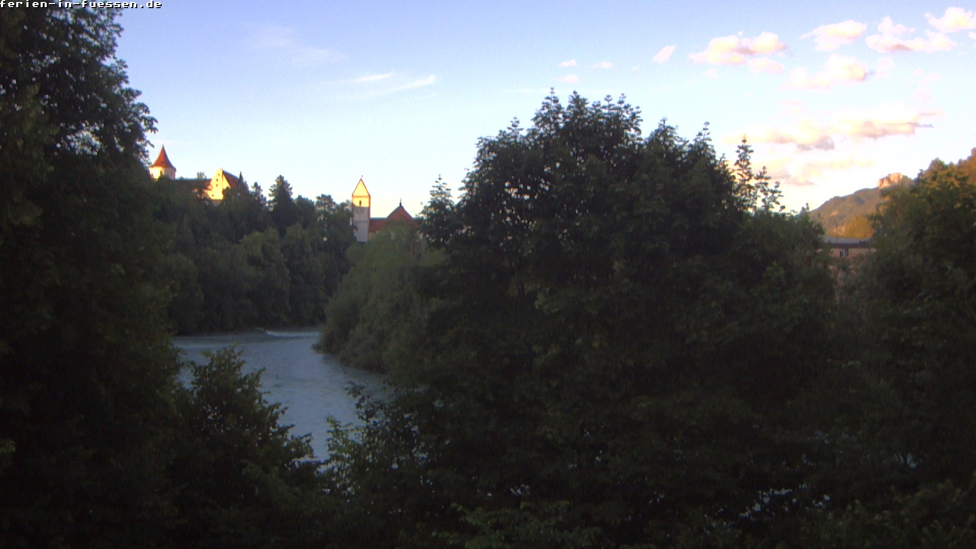Archiv Foto Webcam Füssen: Blick auf Lech und Hohes Schloss