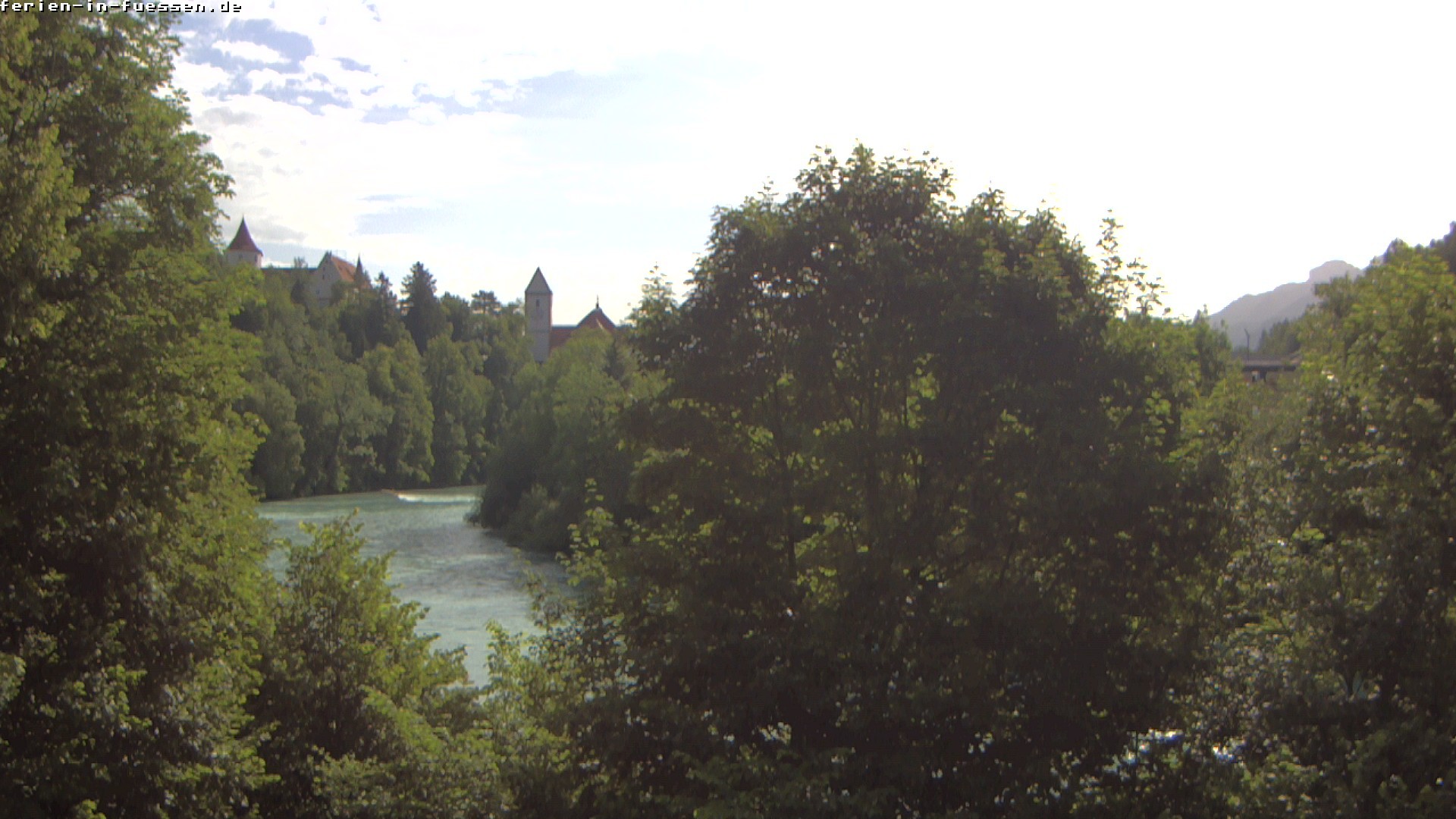 Archiv Foto Webcam Füssen: Blick auf Lech und Hohes Schloss