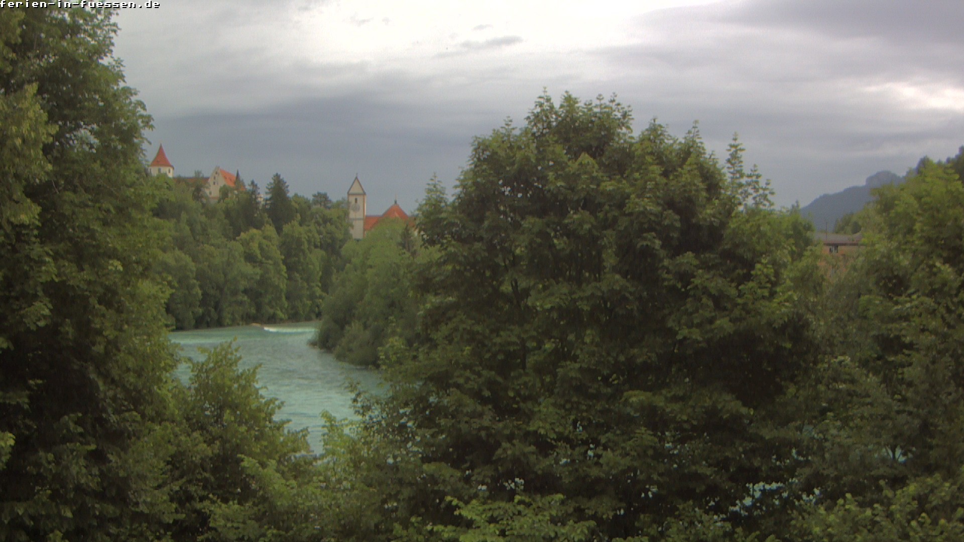 Archiv Foto Webcam Füssen: Blick auf Lech und Hohes Schloss