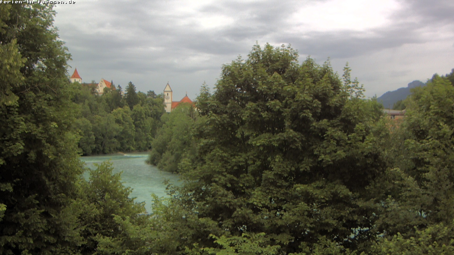 Archiv Foto Webcam Füssen: Blick auf Lech und Hohes Schloss
