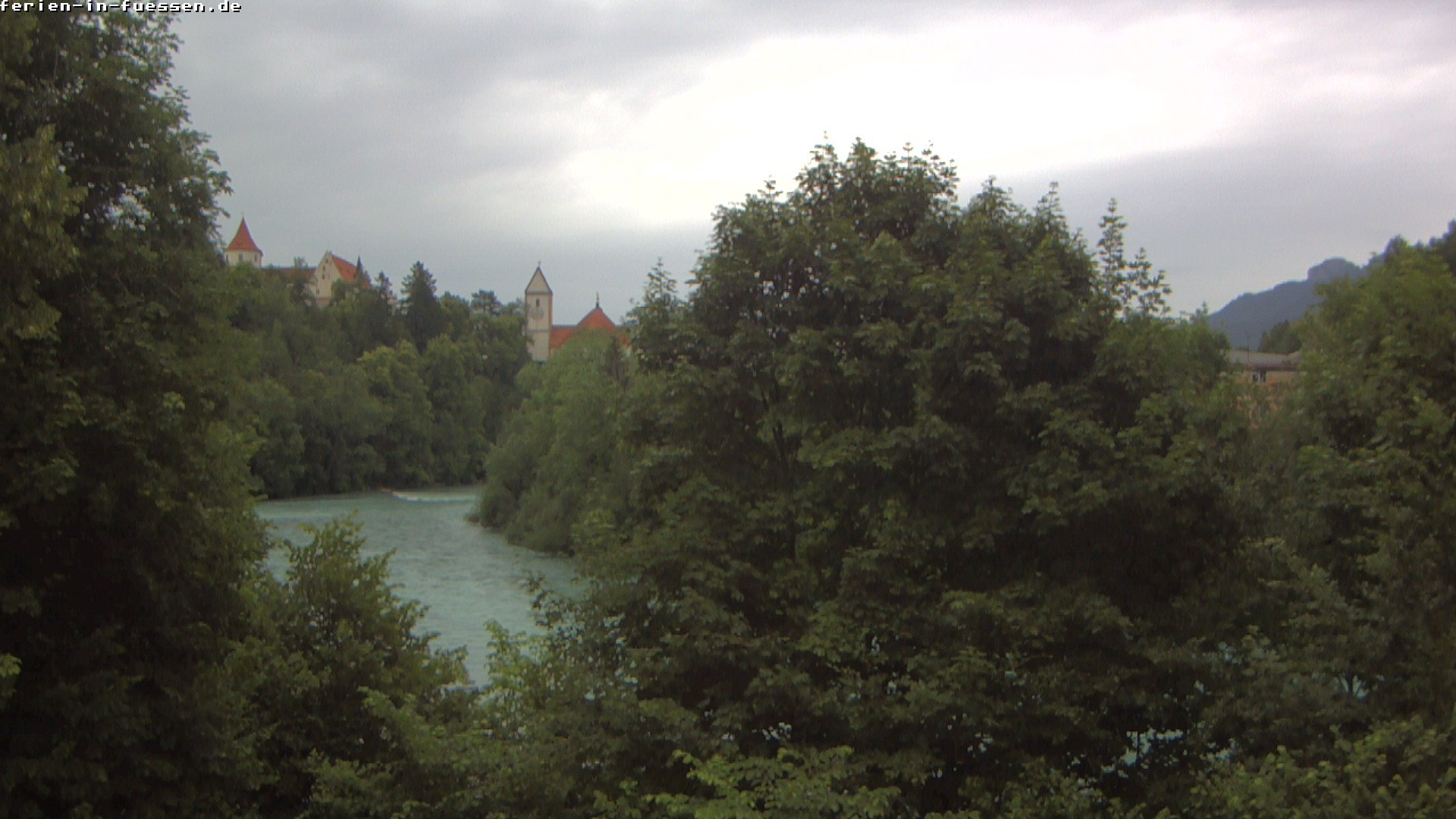 Archiv Foto Webcam Füssen: Blick auf Lech und Hohes Schloss