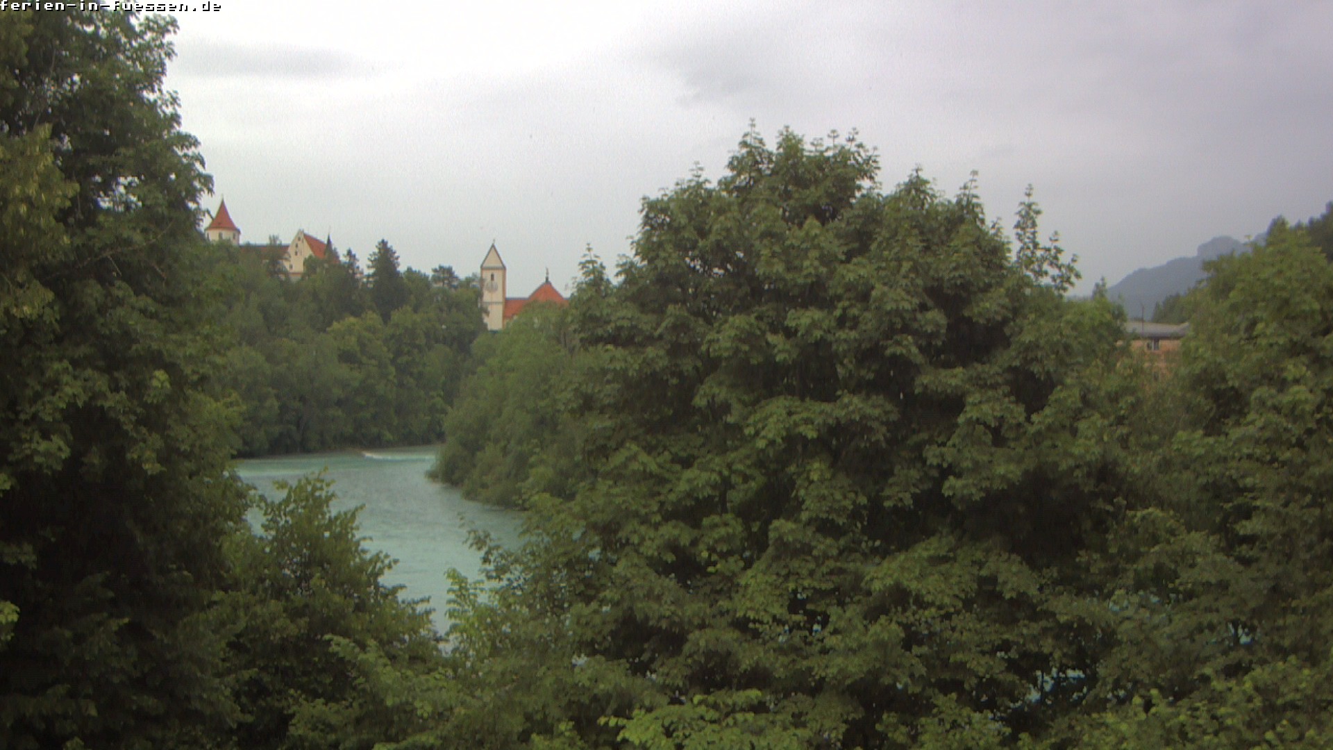 Archiv Foto Webcam Füssen: Blick auf Lech und Hohes Schloss