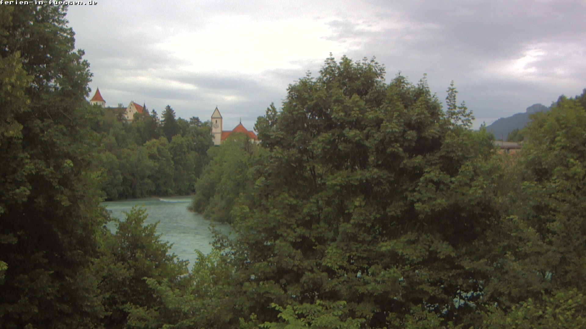Archiv Foto Webcam Füssen: Blick auf Lech und Hohes Schloss