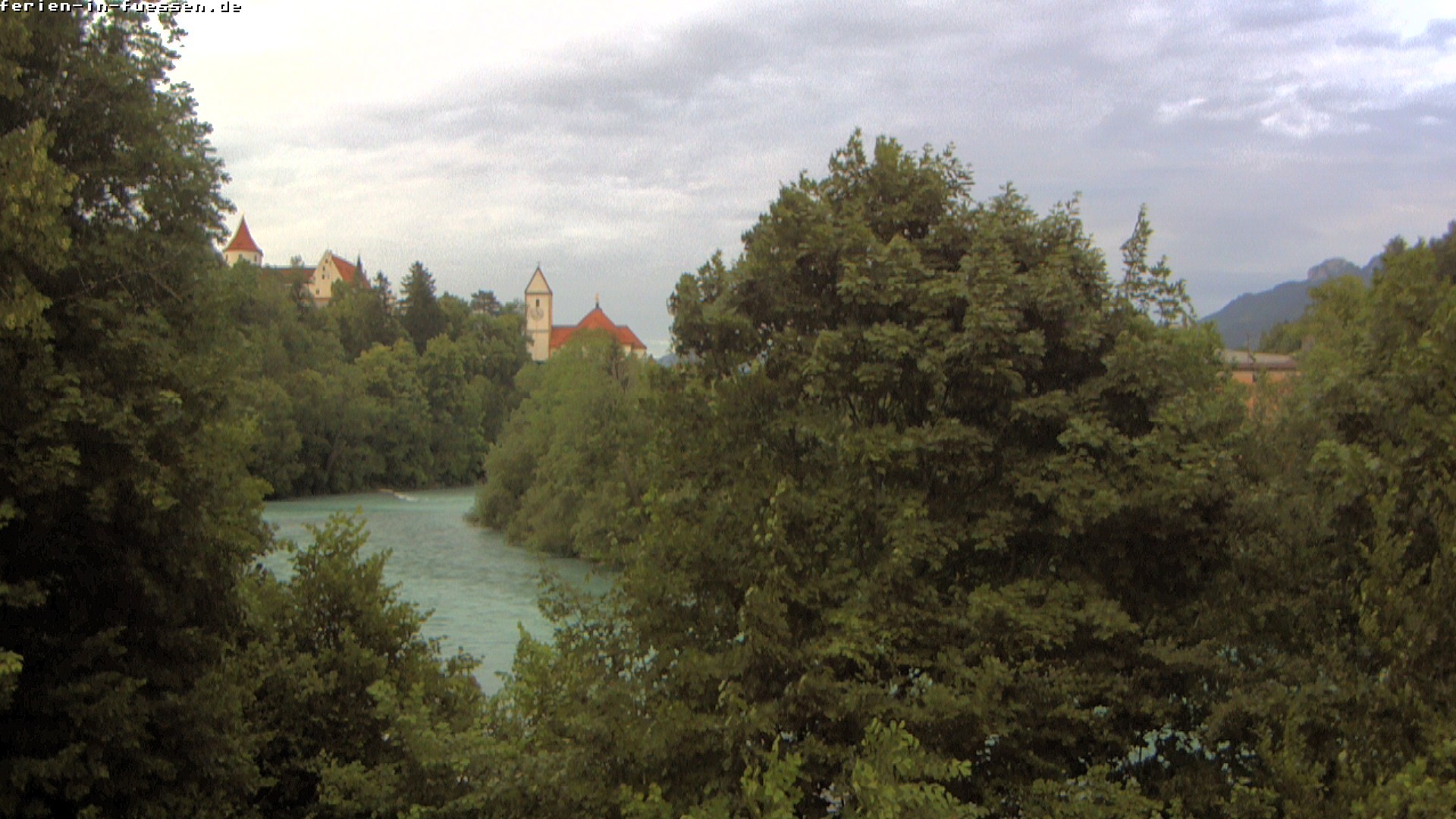 Archiv Foto Webcam Füssen: Blick auf Lech und Hohes Schloss