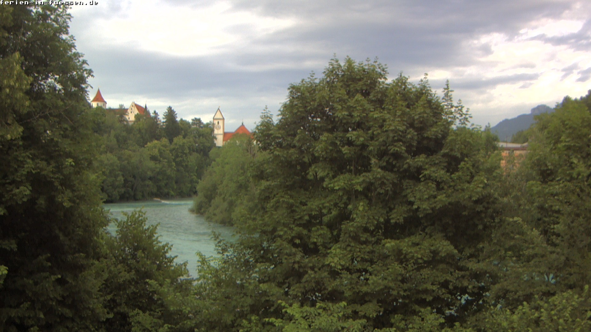 Archiv Foto Webcam Füssen: Blick auf Lech und Hohes Schloss