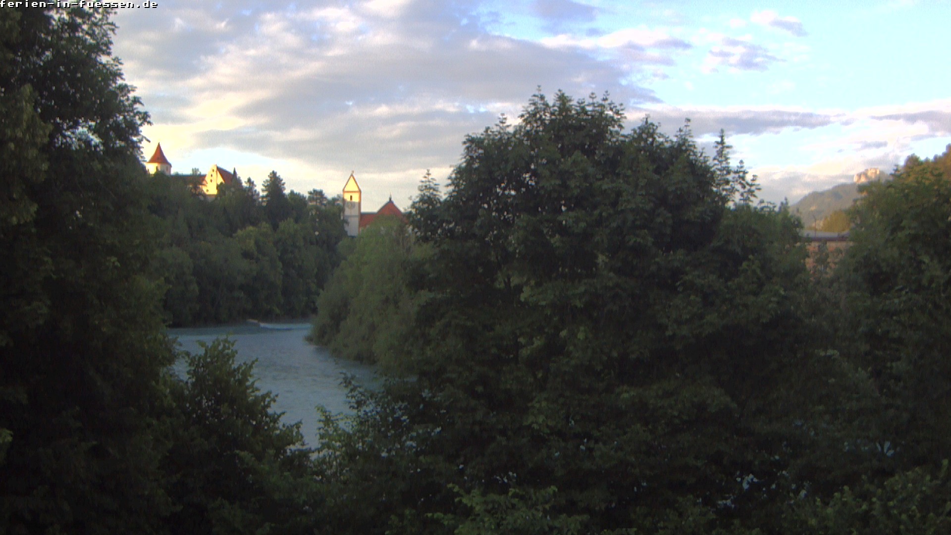 Archiv Foto Webcam Füssen: Blick auf Lech und Hohes Schloss