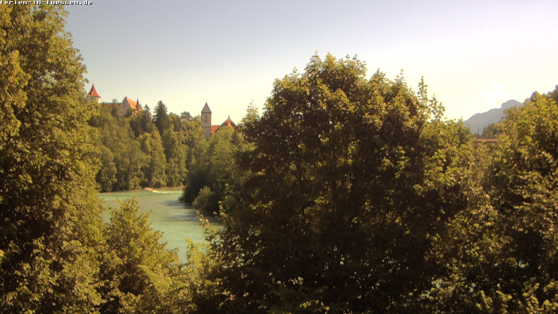 Archiv Foto Webcam Füssen: Blick auf Lech und Hohes Schloss