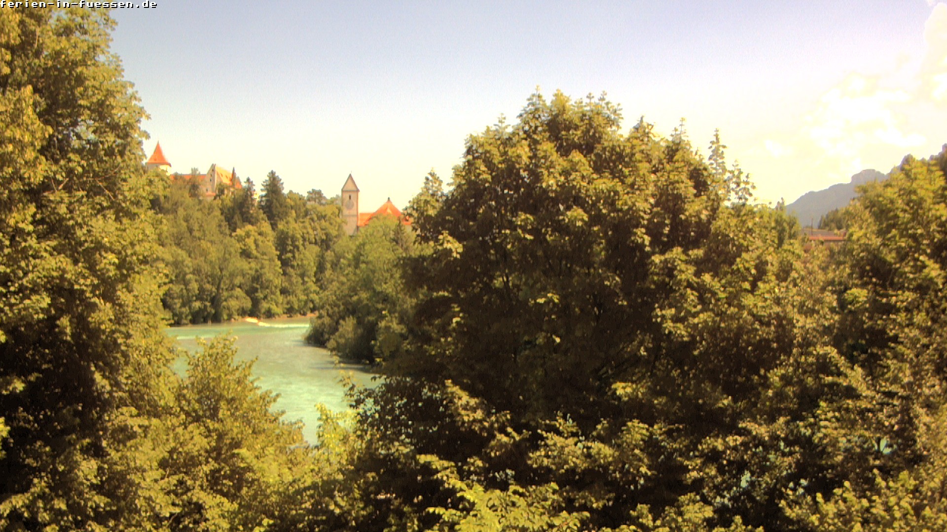 Archiv Foto Webcam Füssen: Blick auf Lech und Hohes Schloss
