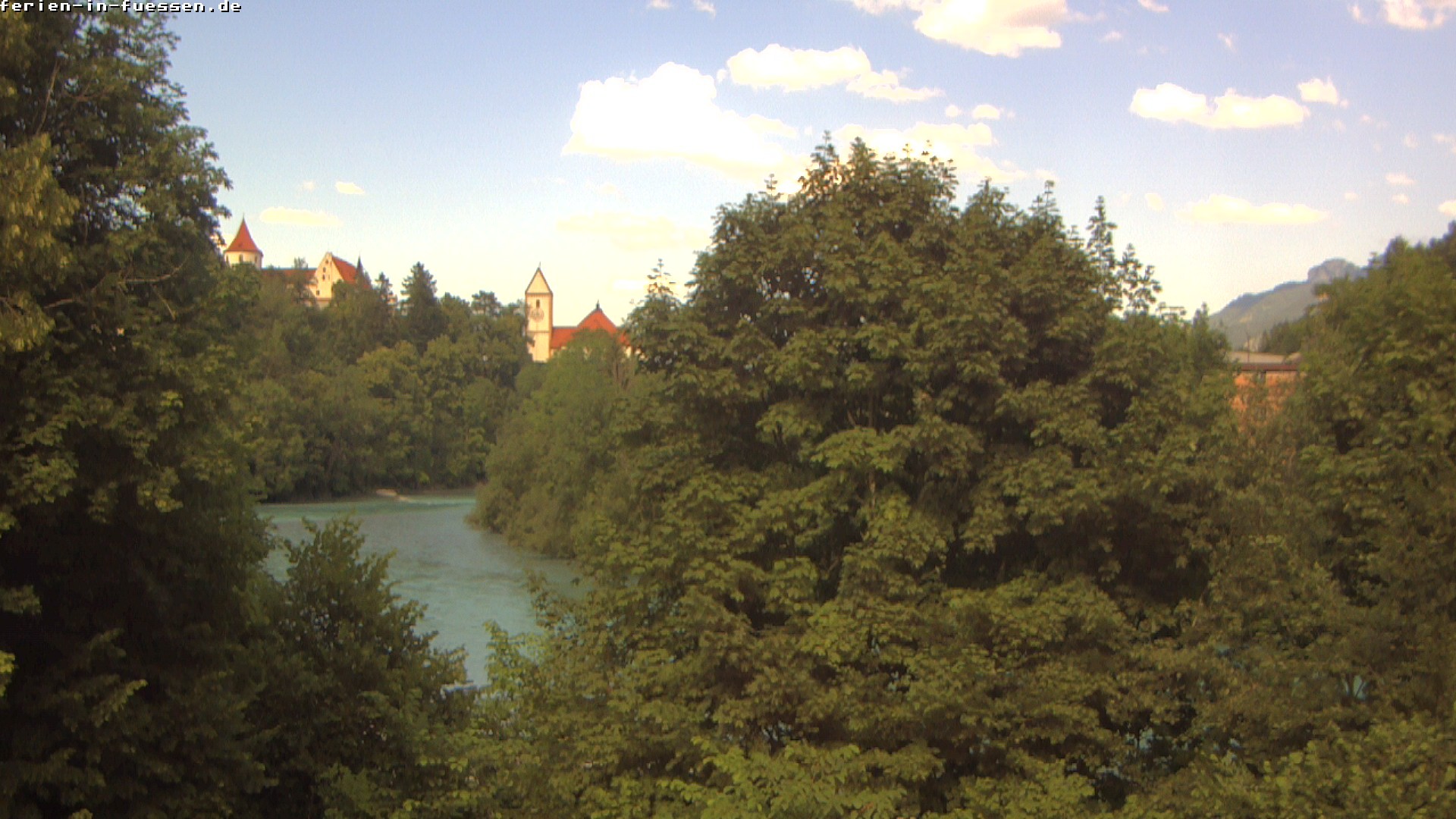 Archiv Foto Webcam Füssen: Blick auf Lech und Hohes Schloss