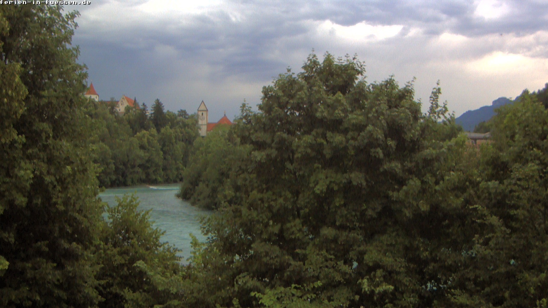 Archiv Foto Webcam Füssen: Blick auf Lech und Hohes Schloss